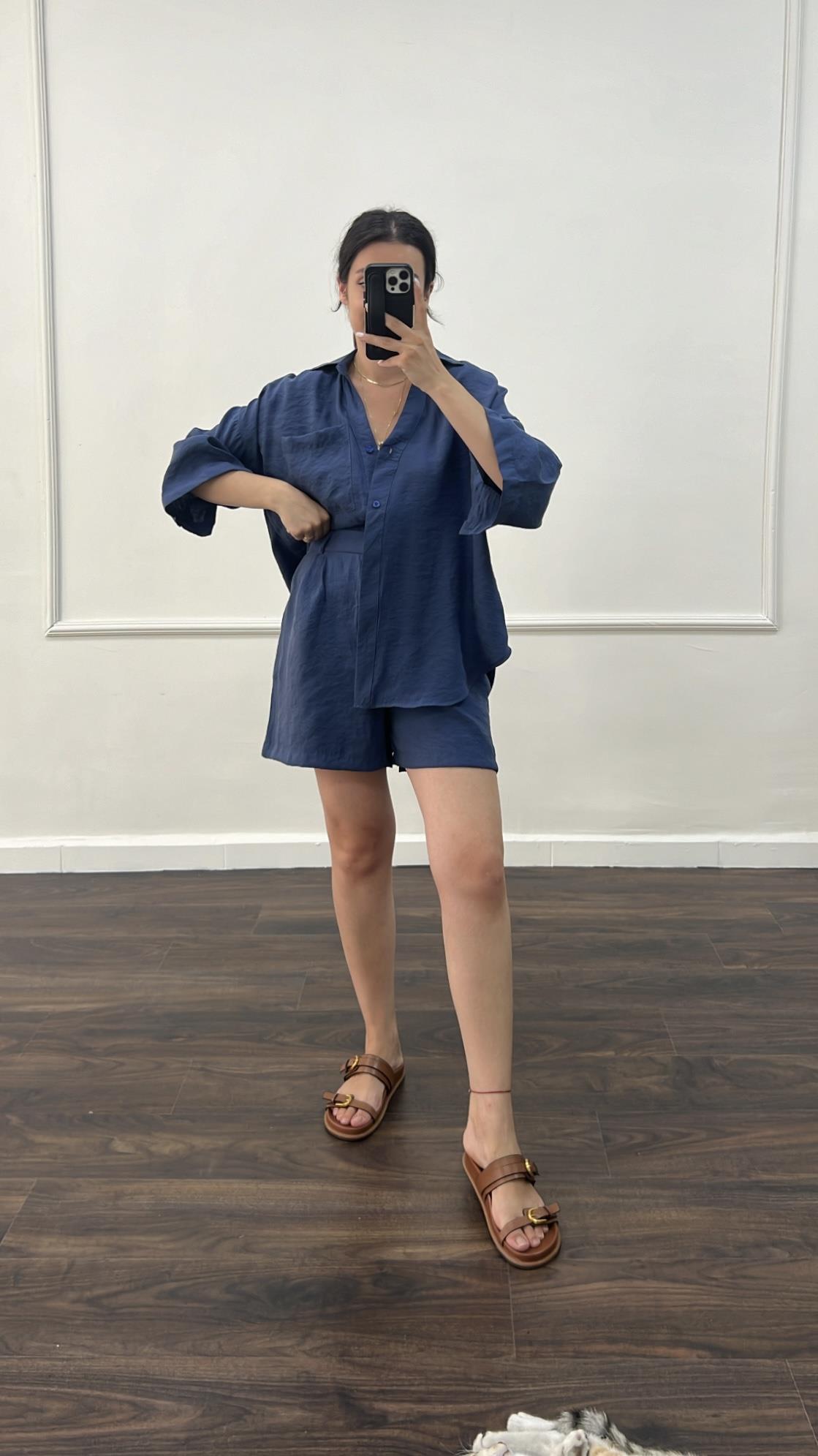 Laci Tensel Gömlek Şort İkili Takım