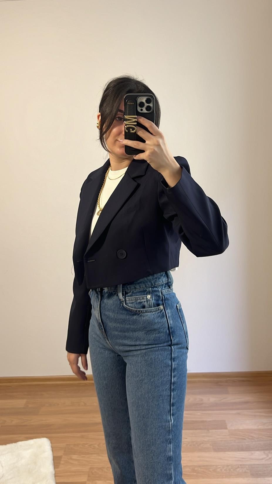 LACİ VATKA DETAYLI CROP BLAZER