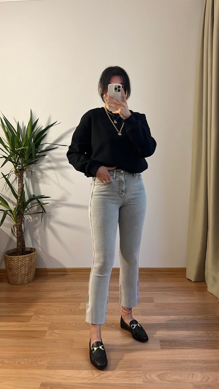 LANDİ GRİ FALRE JEAN