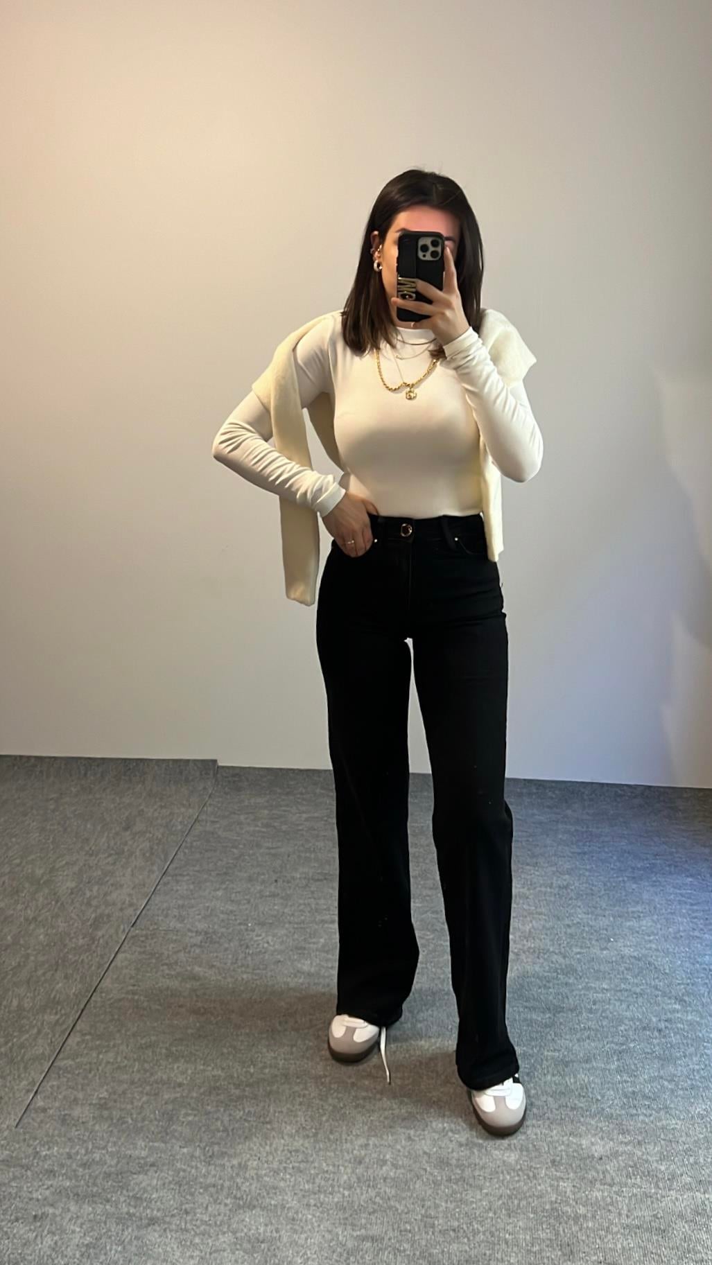 LANDİ YÜKSEK BEL SİYAH WIDE LEG