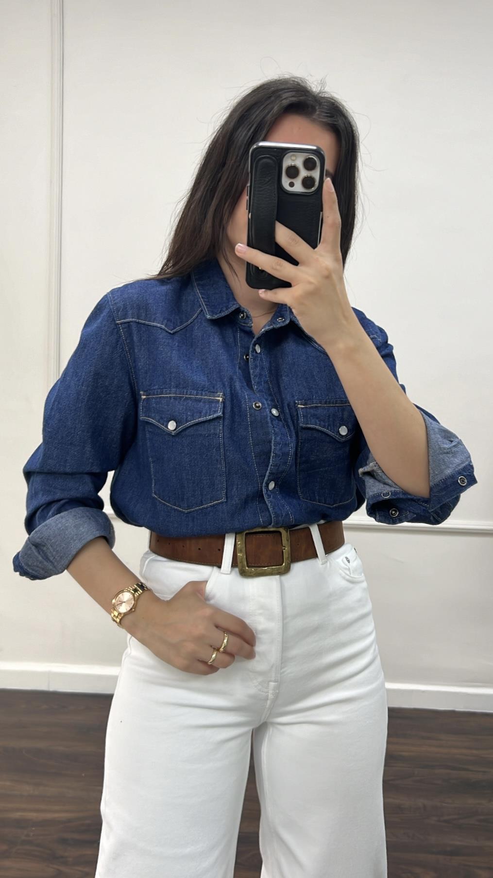 Lavli Laci Vintage Denim Gömlek