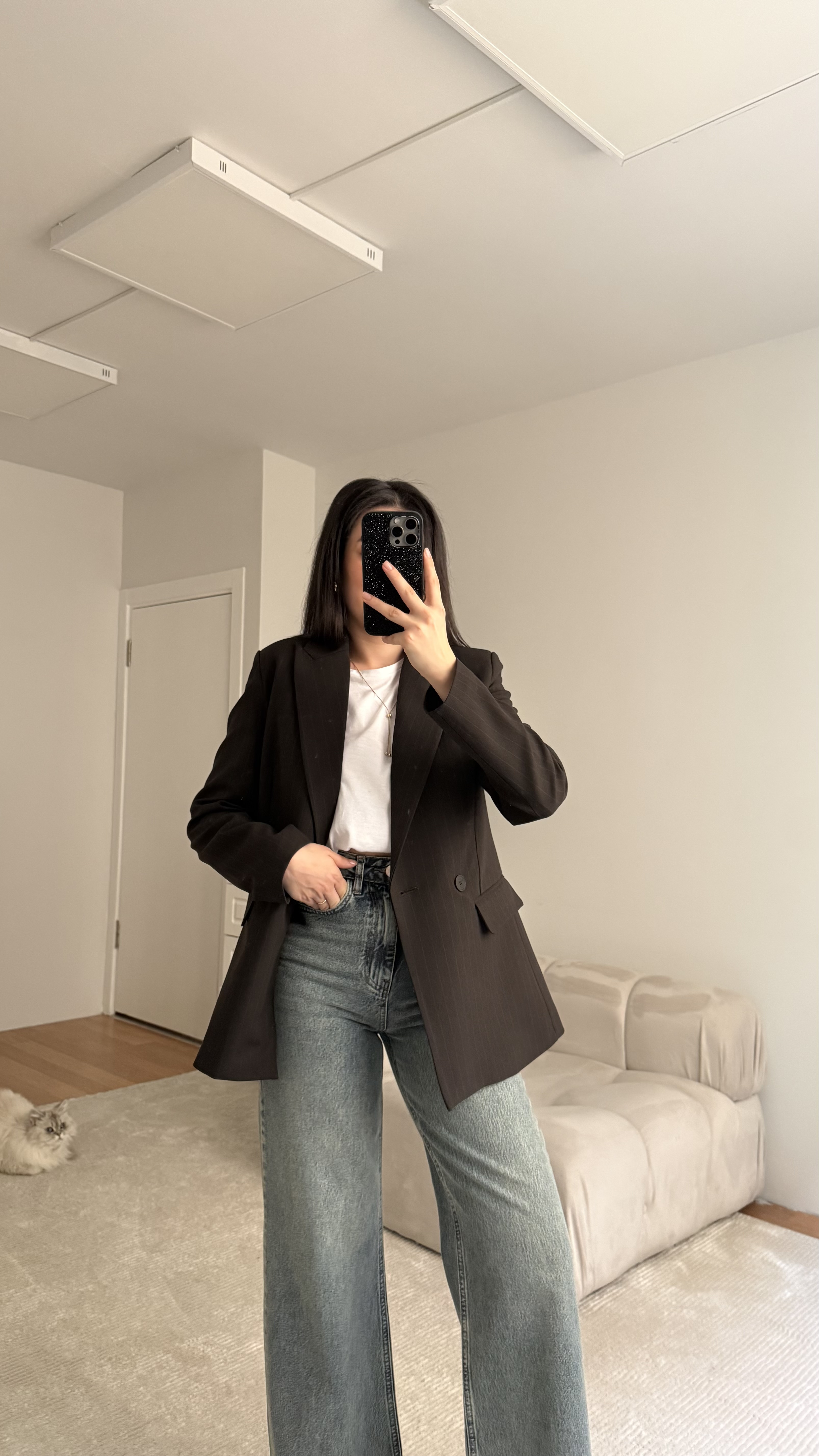 Mad Acı Kahve Çizgili Premium Blazer Ceket 