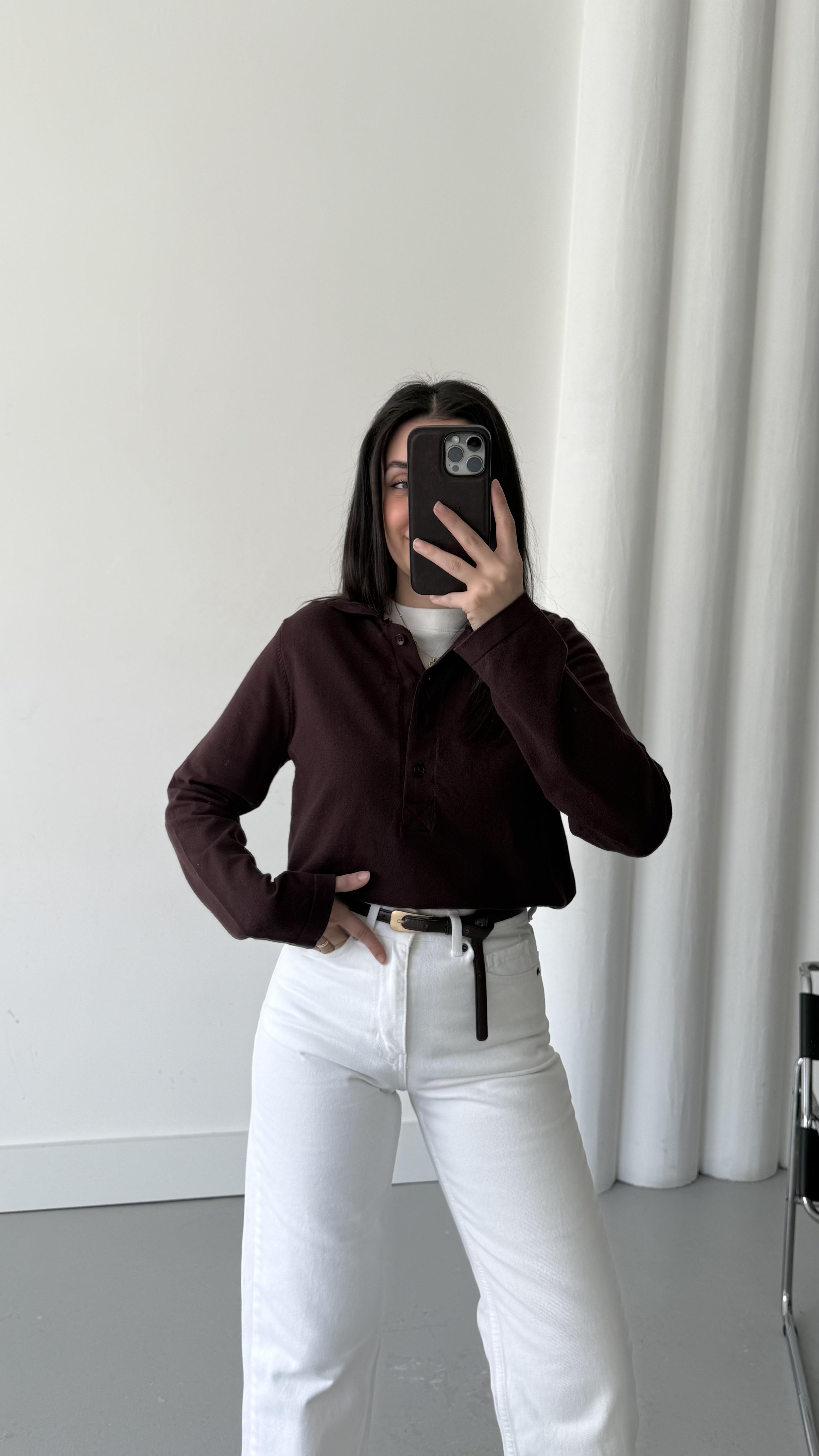 Mad Acı Kahve Düğmeli Triko Bluz