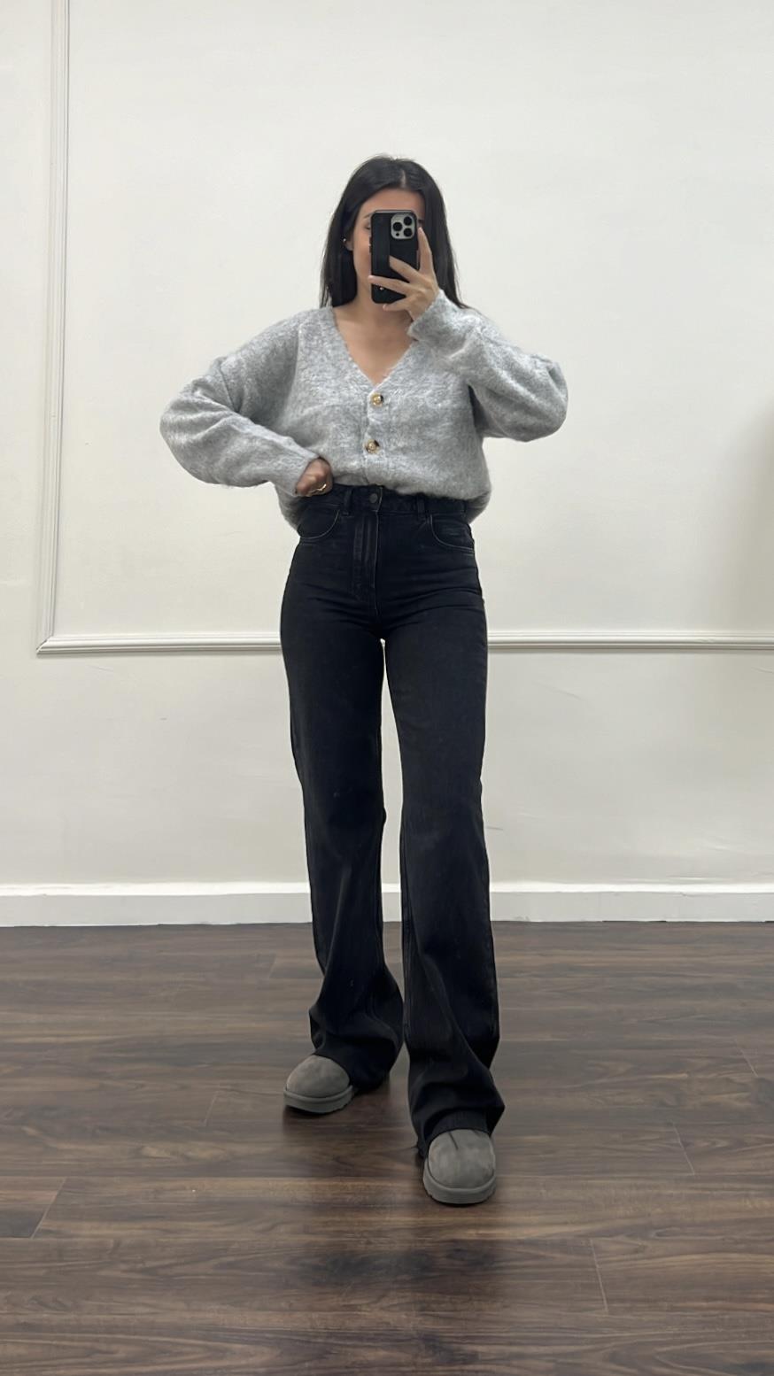 Mad Antrasit Wide Leg Jean