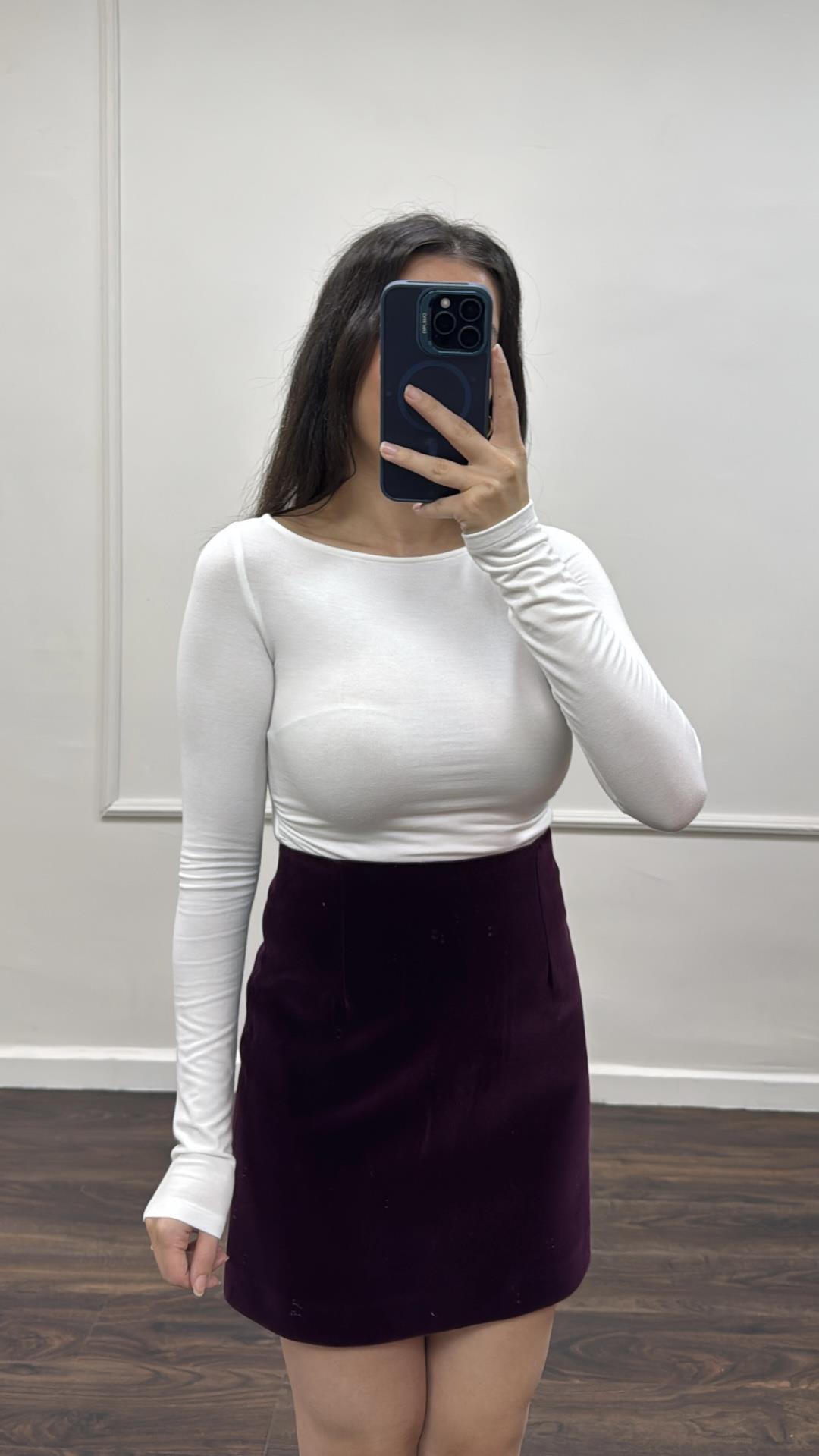 Mad Beyaz Kaşmir Karışımlı Drapeli Bluz