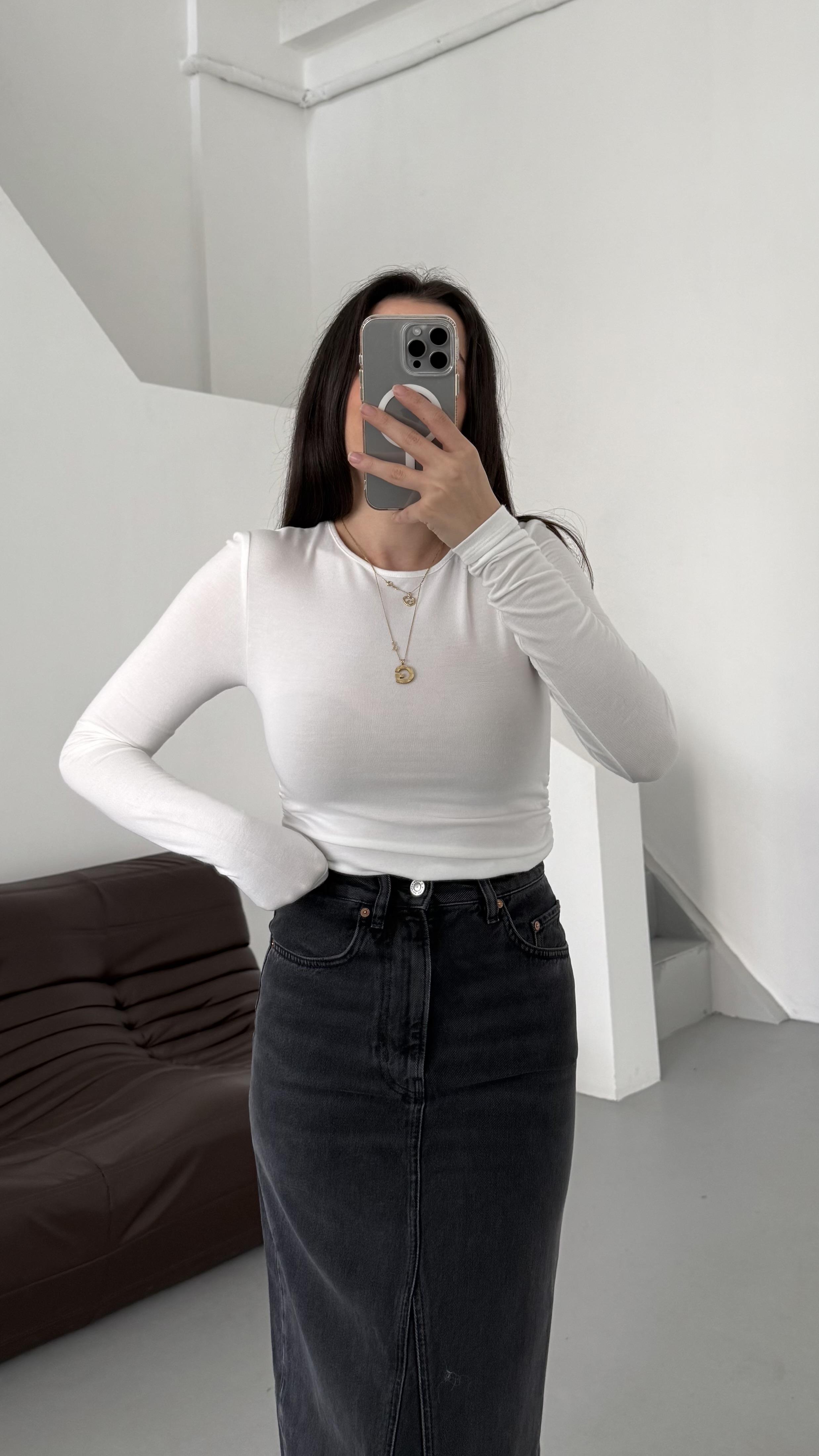 Mad Beyaz Kaşmir Karışımlı Drapeli Bluz