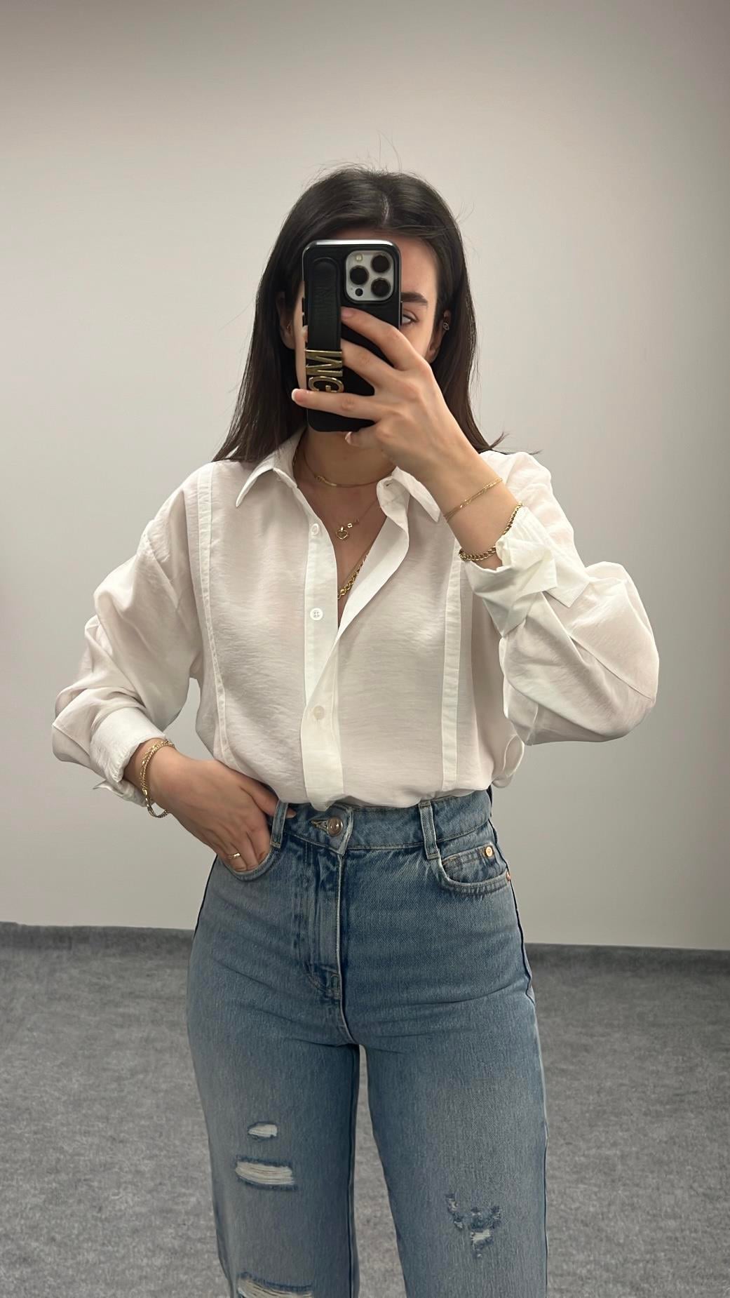 MAD BEYAZ TENSEL GÖMLEK