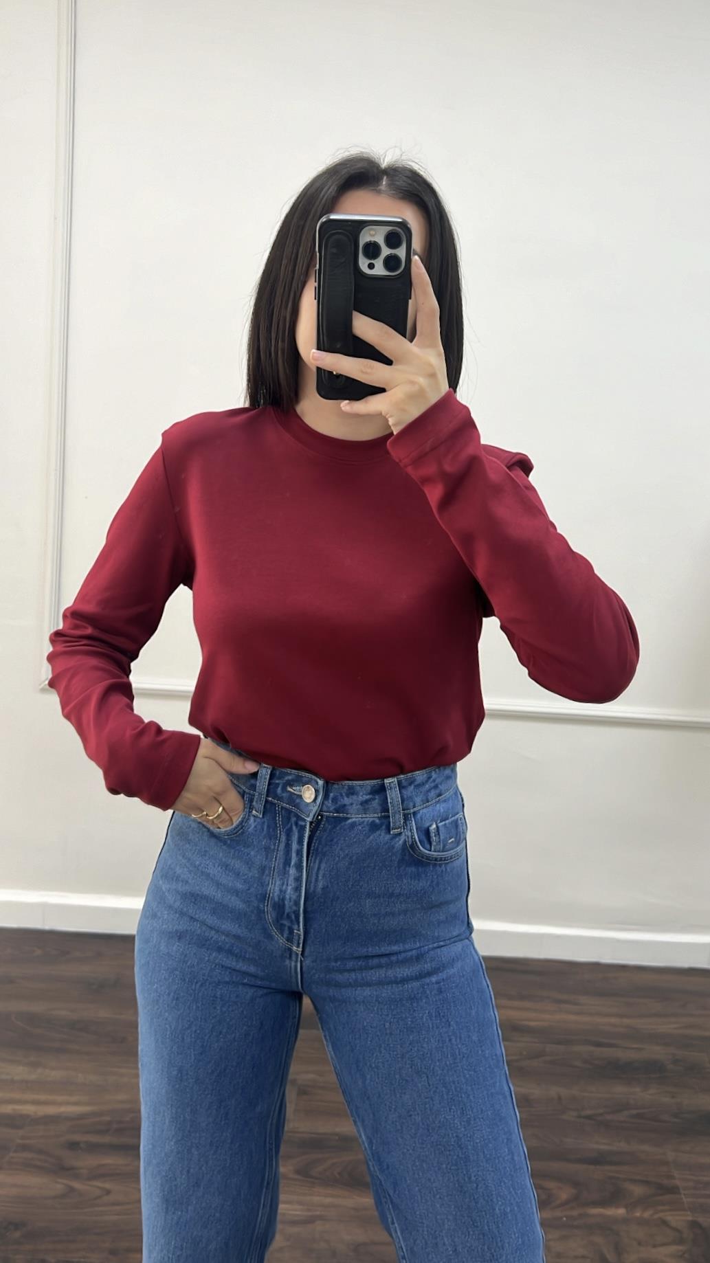 Mad Bordo Organik Pamuk Sweatshirt