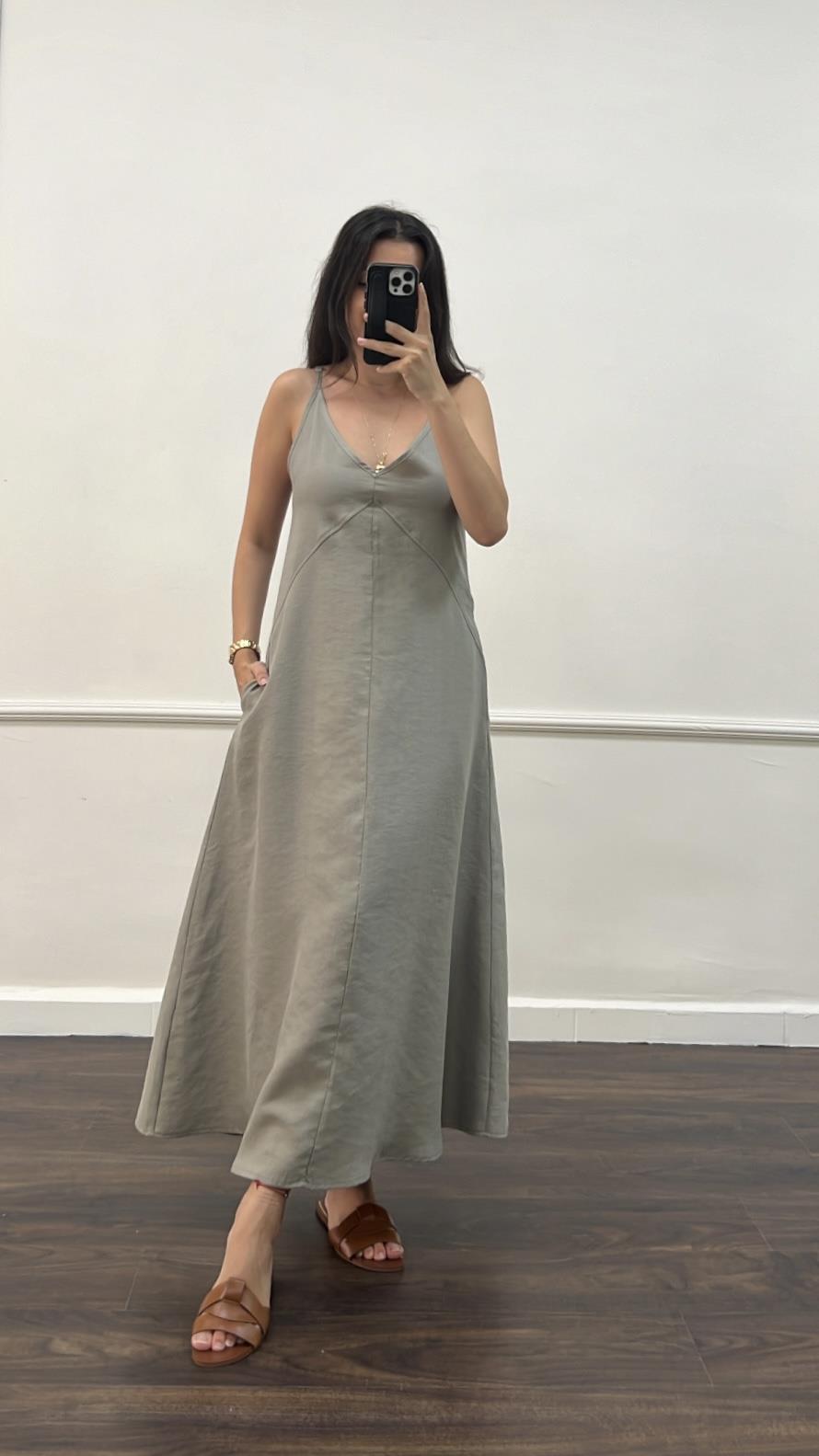 Mad Haki Bambu İp Askılı Midi Elbise