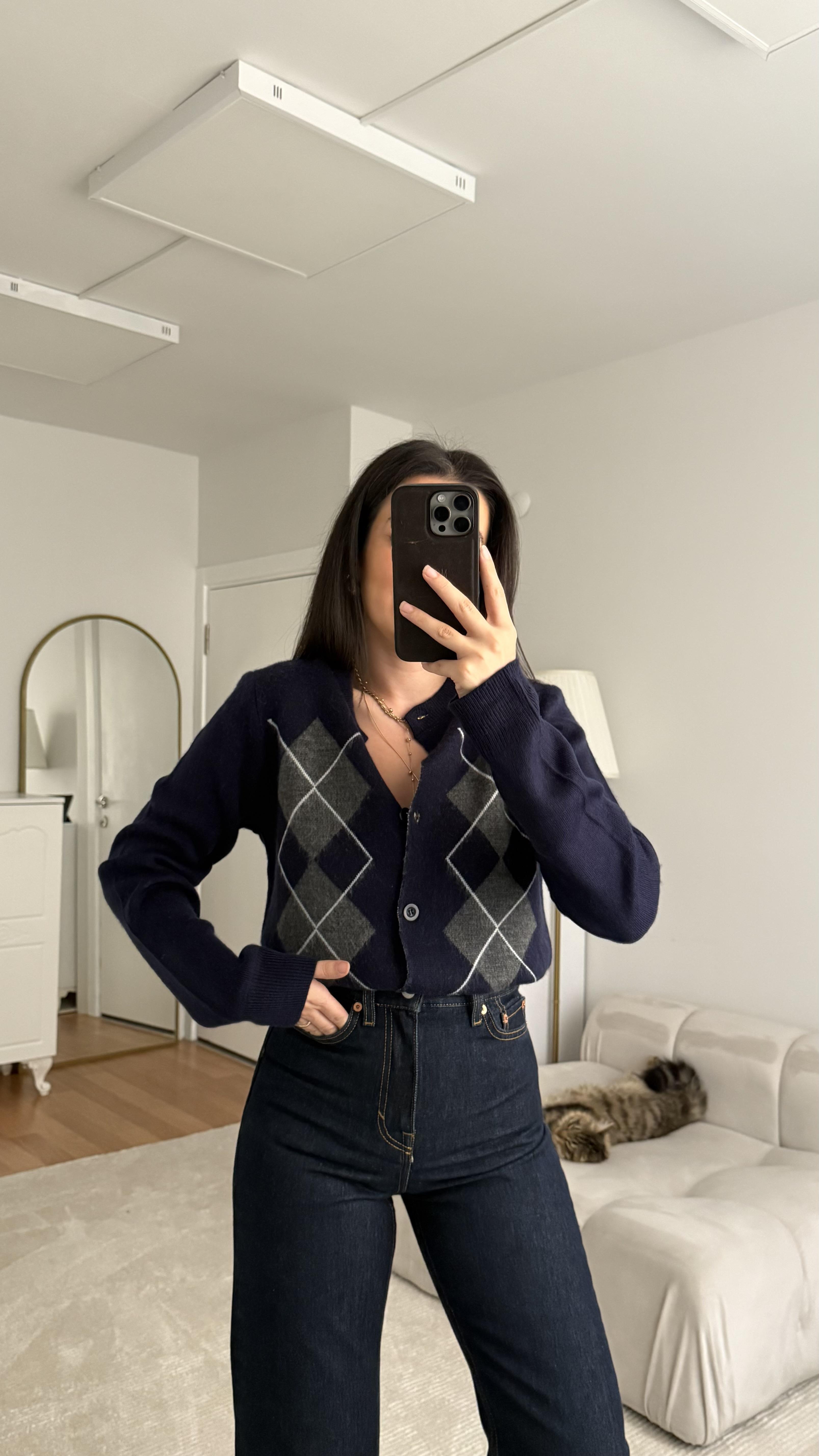 Mad Laci Baklava Desenli Hırka