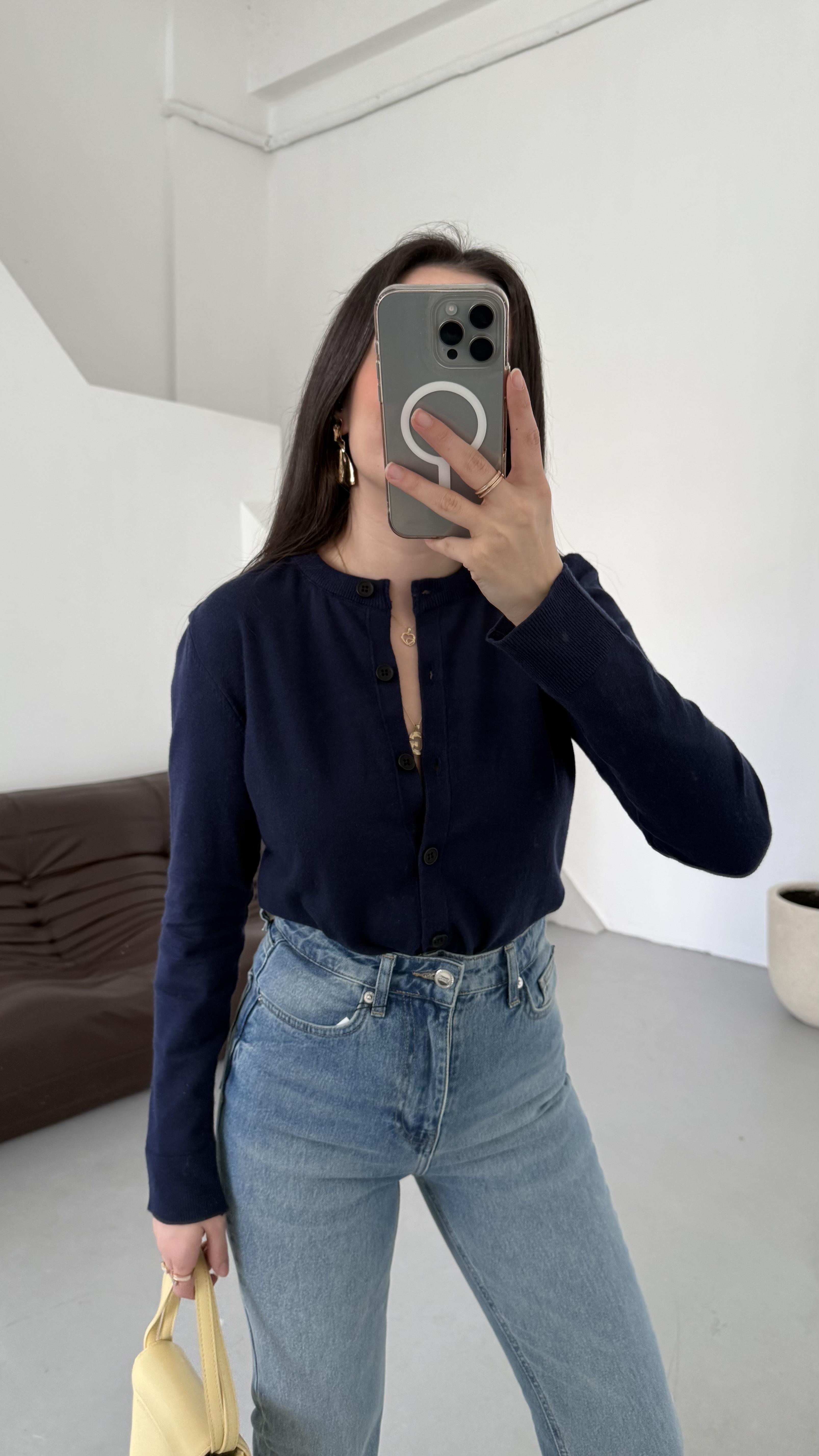 Mad Laci Dokulu Basıc Triko Hırka