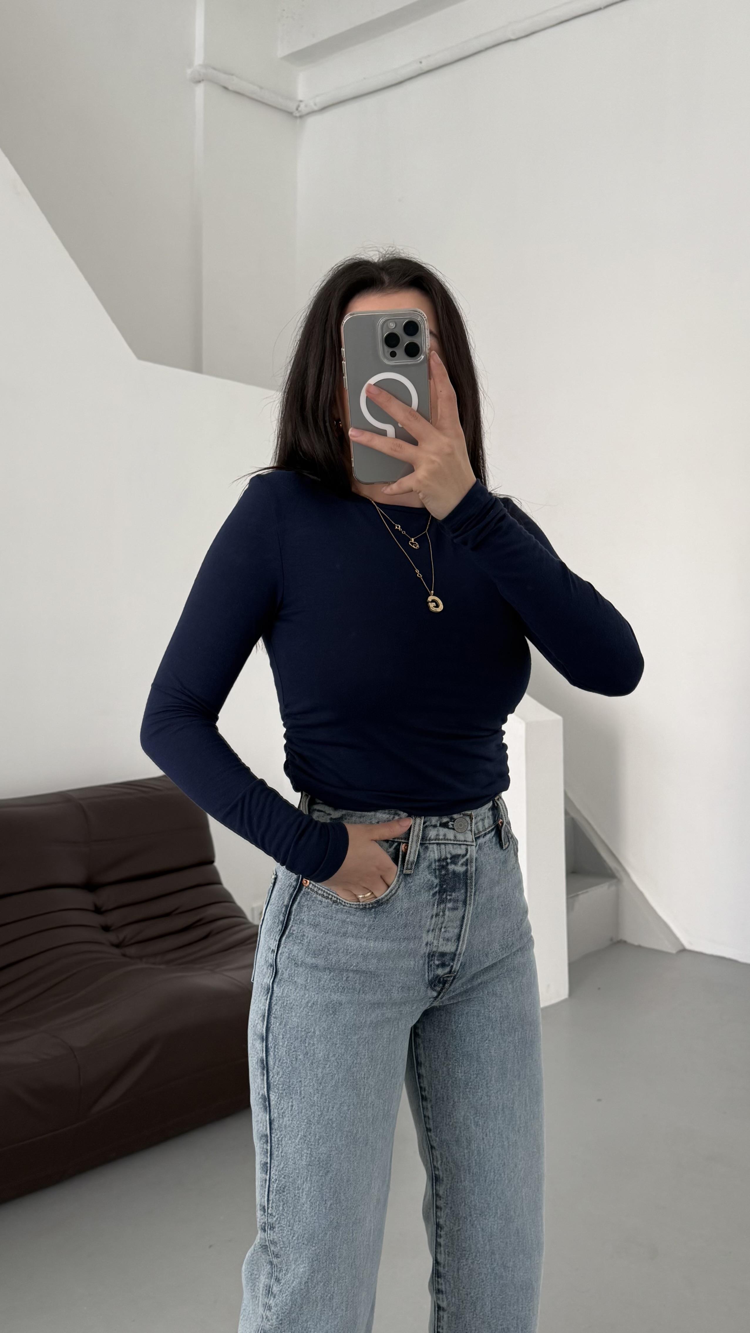 Mad Laci Kaşmir Karışımlı Drapeli Bluz