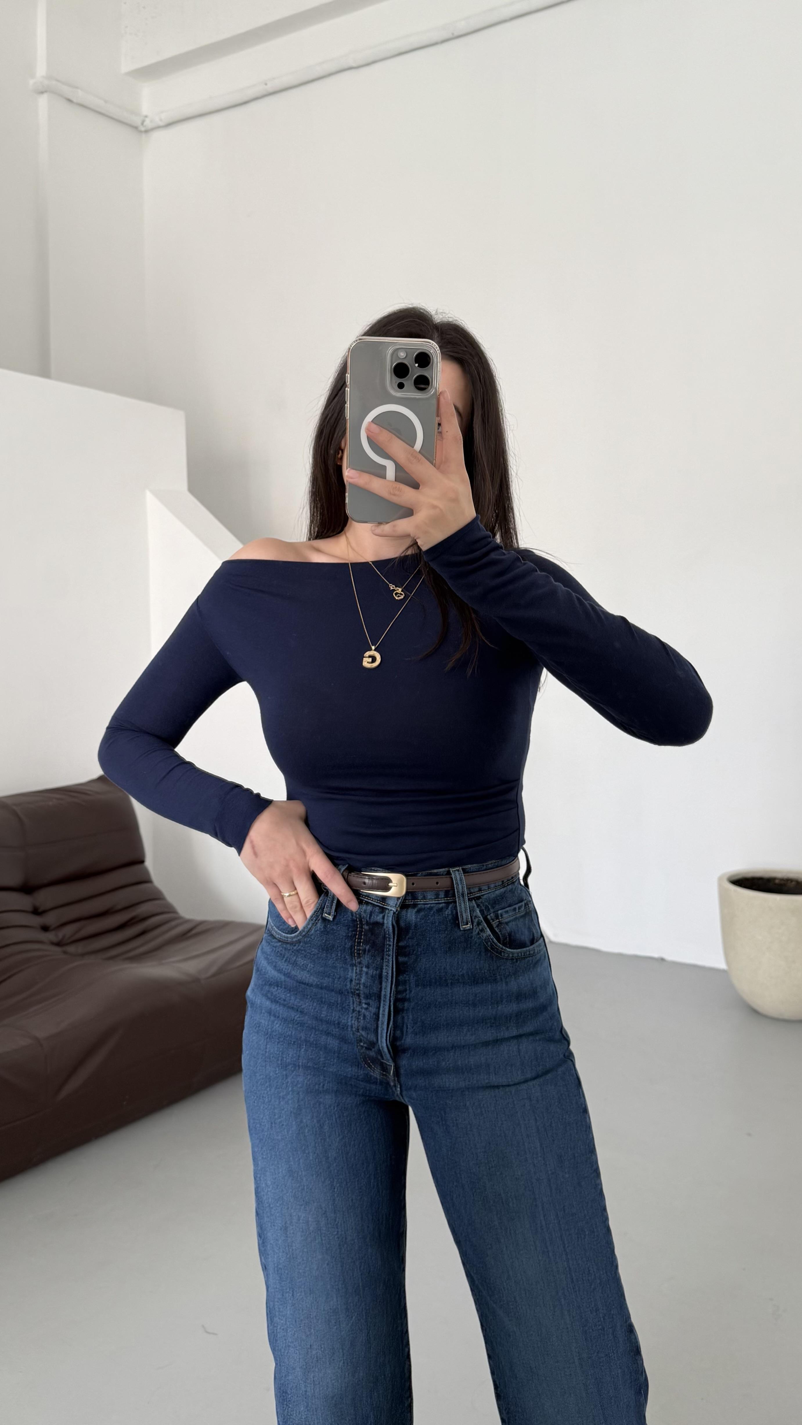Mad Laci Omuz Detay Asimetrik Kaşmir Bluz