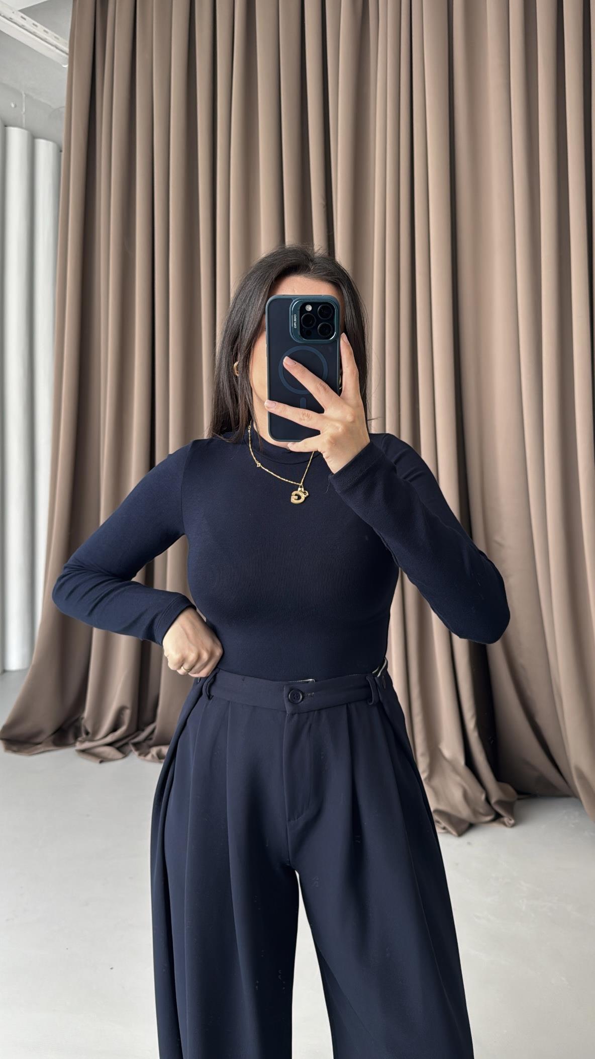 Mad Lacivert Soft Touch Bluz