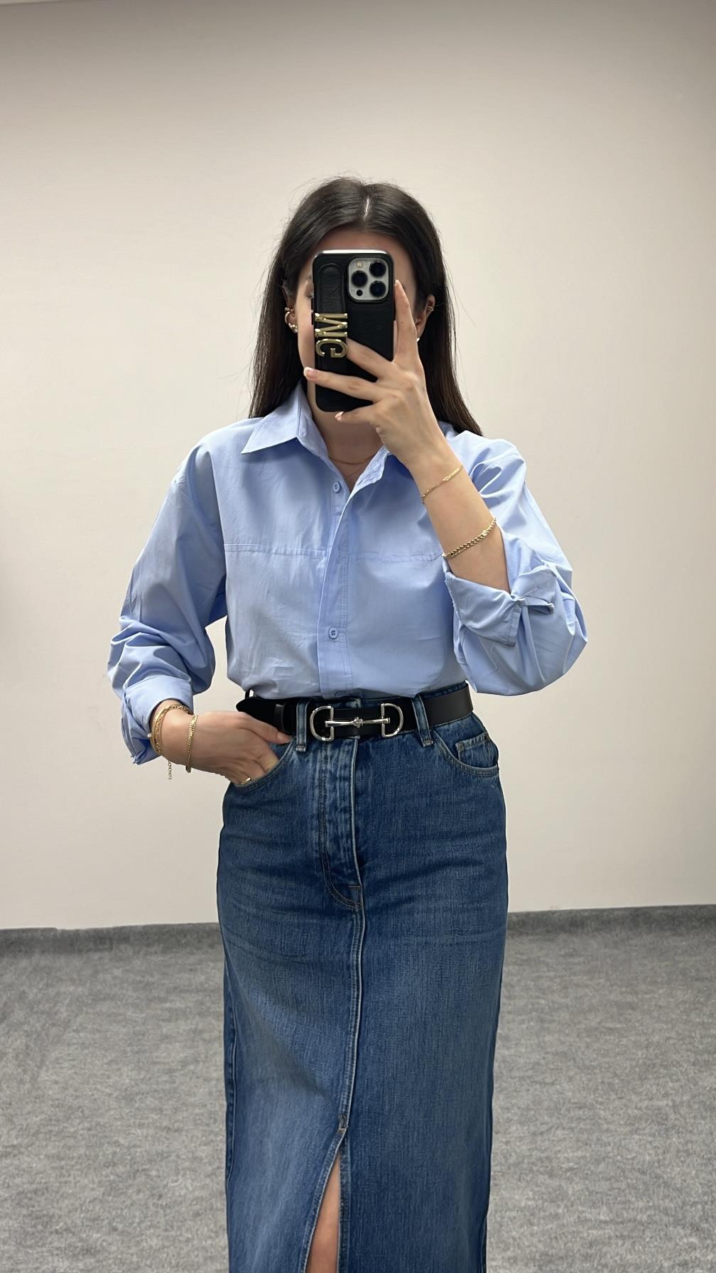 MAD MAVİ POPLİN GÖMLEK