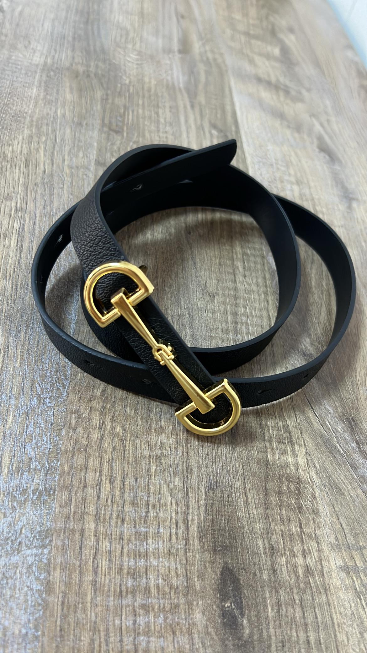 Mad Model Çift Tokalı Siyah Deri Kemer