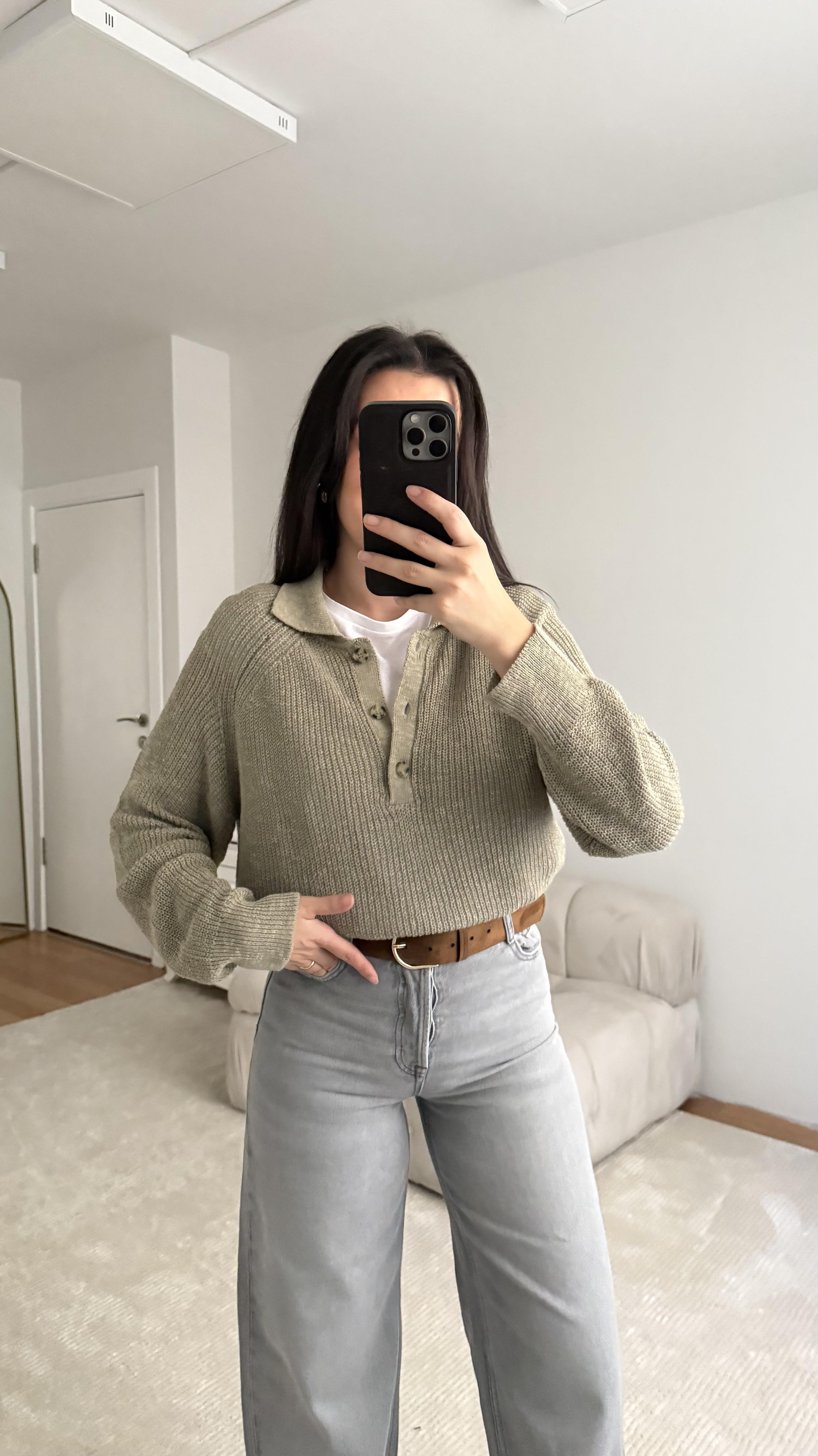 Mad Olive Polo Yaka Premium Düğmeli Triko