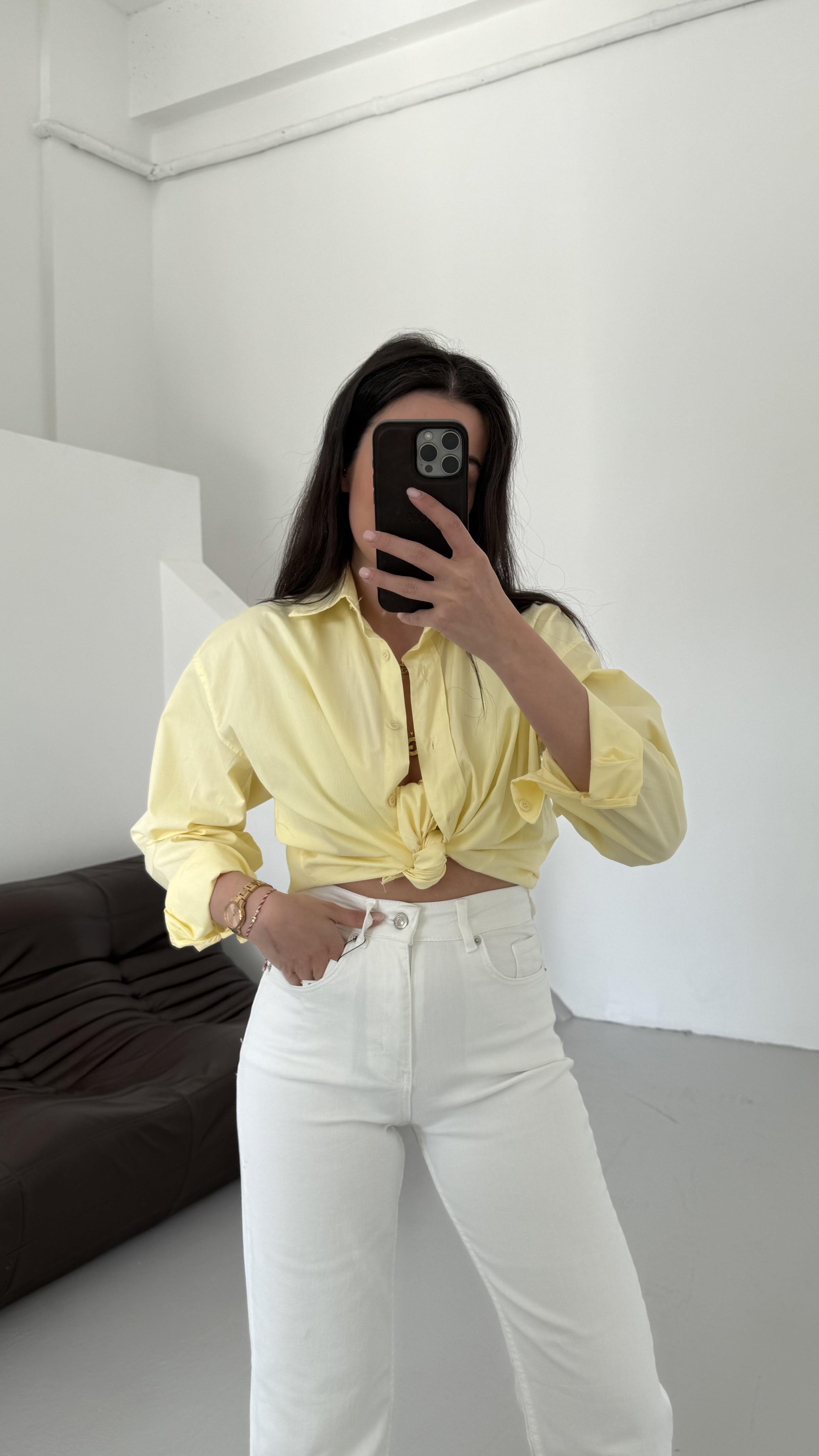 Mad Sarı Basıc Poplin Gömlek