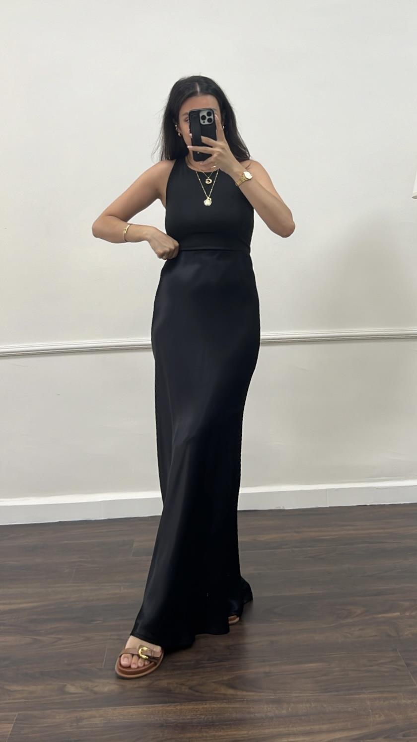 Mad Siyah Maxi Boy Saten Etek