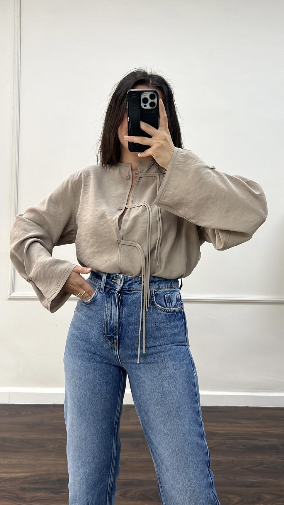 Mad Vizon Askı Detay Dökümlü Tensek Gömlek