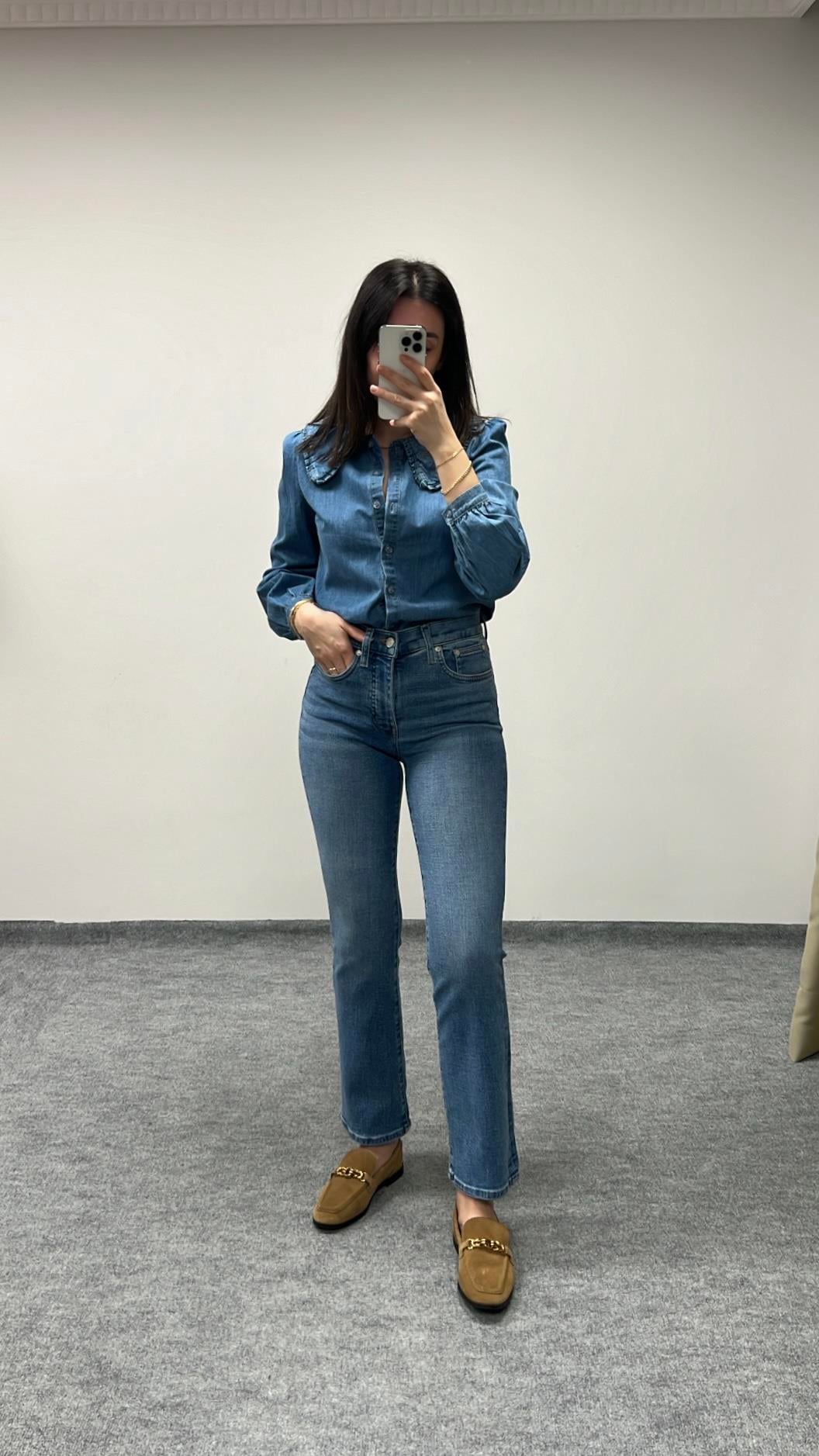 MADAM MAVİ LİKRALI FLARE JEAN