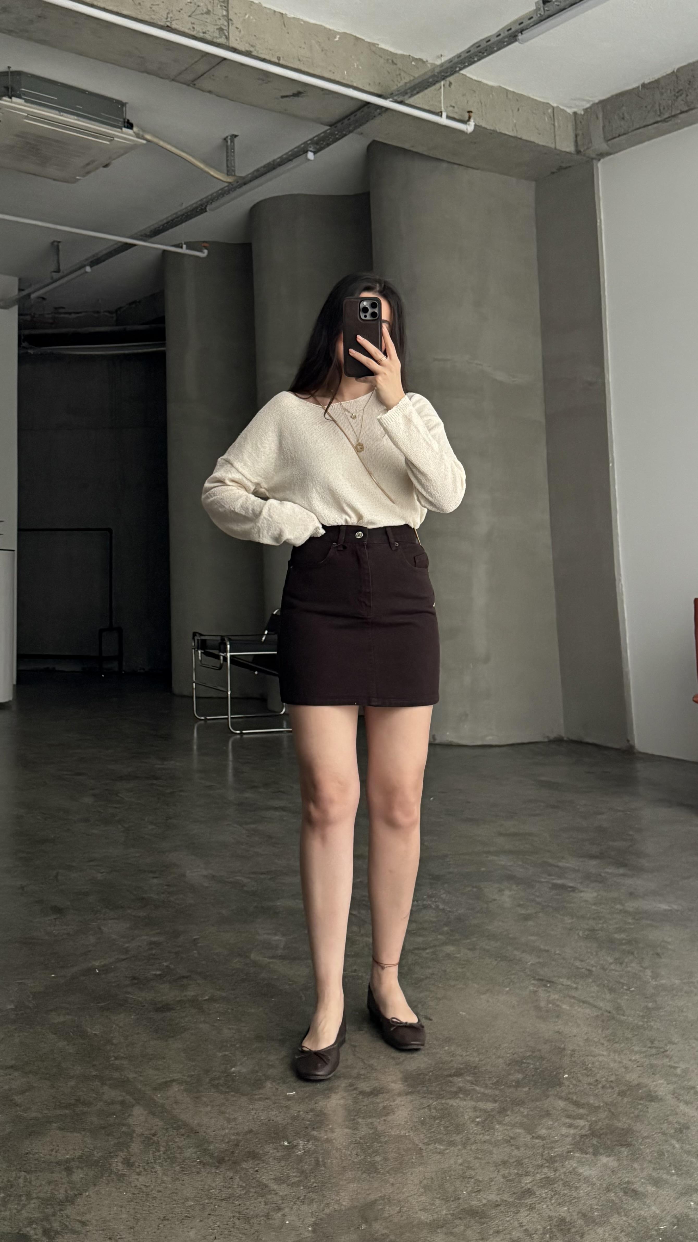 Marka Acı Kahve Mini Denim Etek