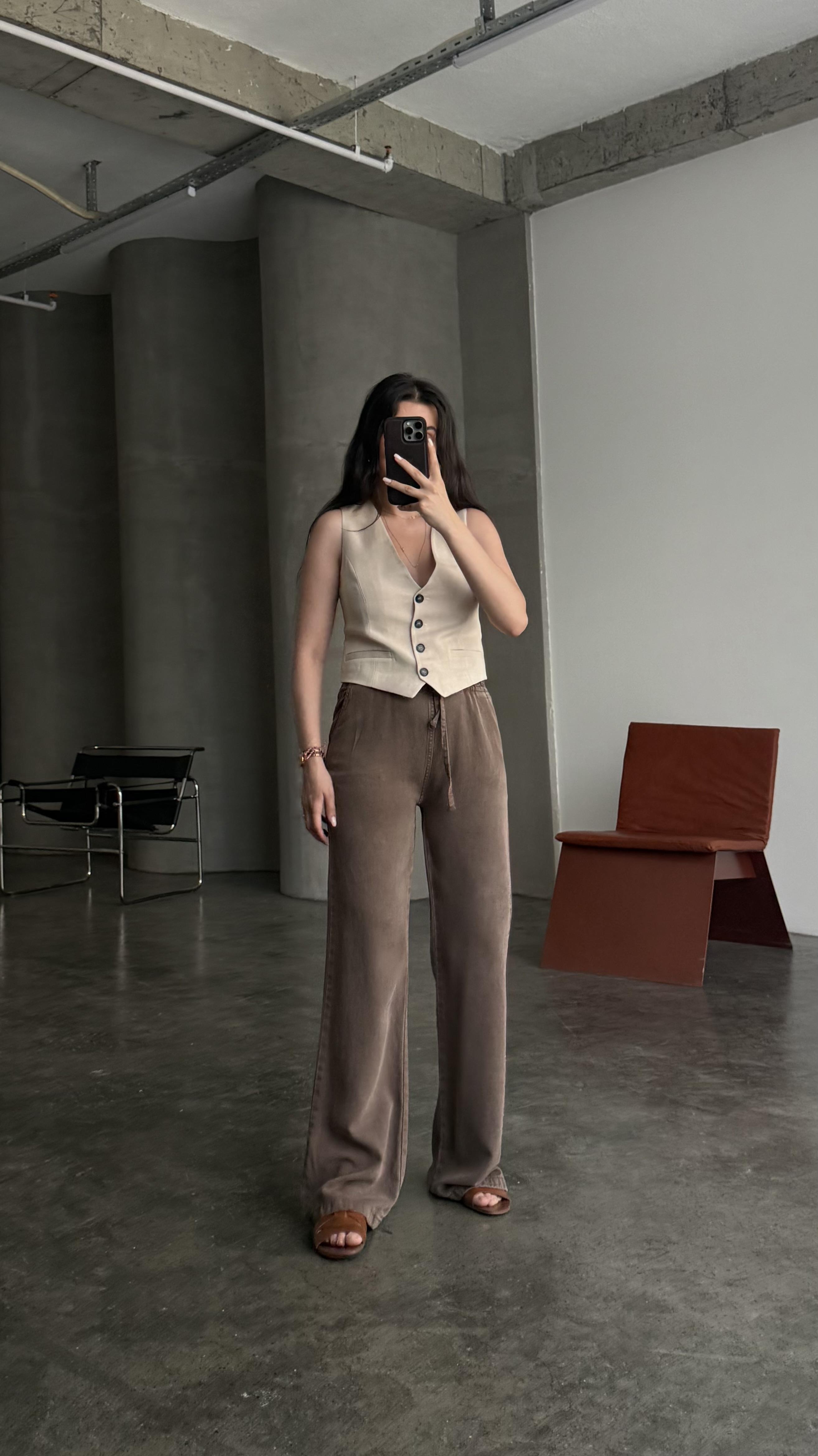 Marka Acı Kahve Tensel Straight Pantalon