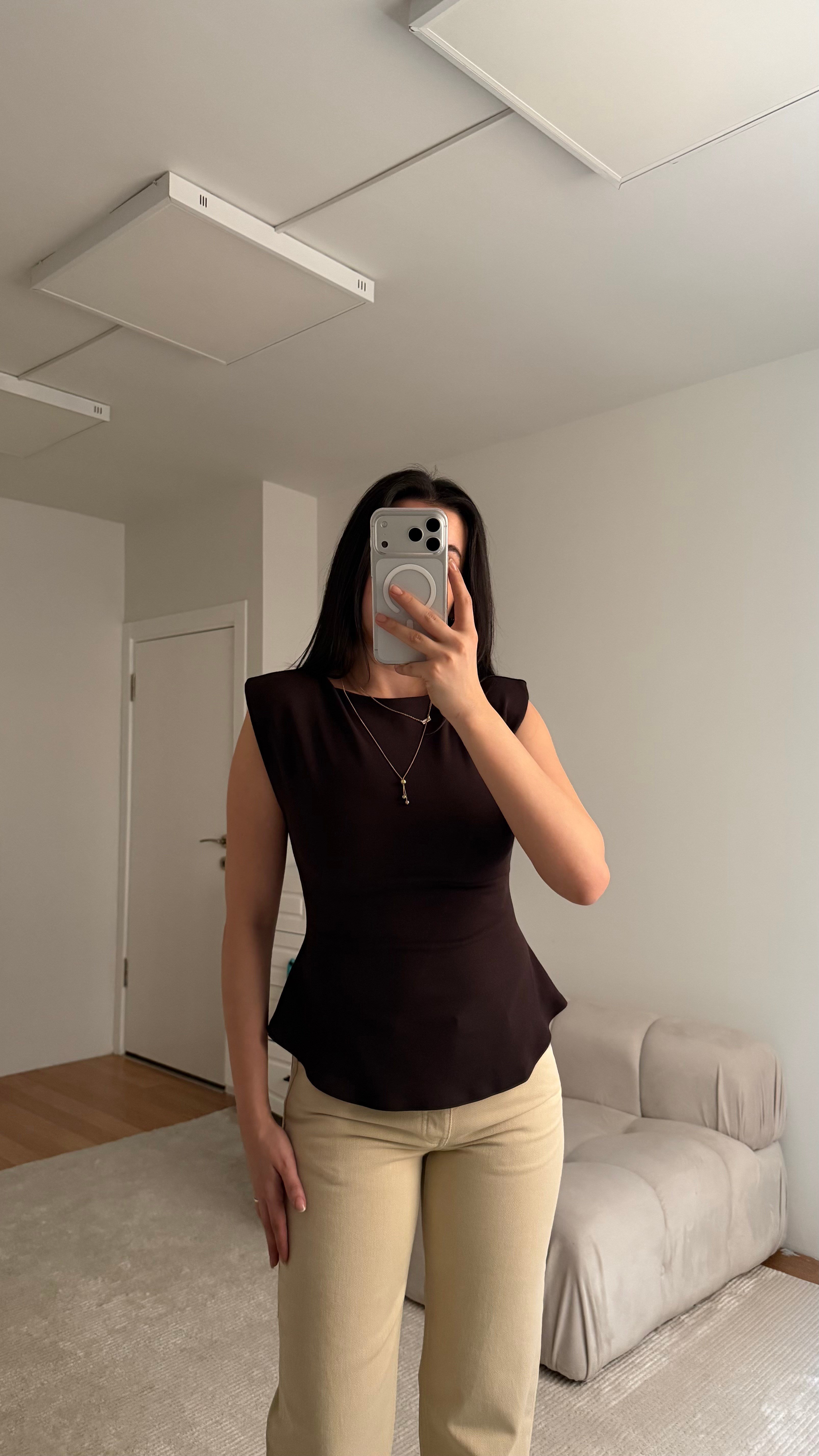 Marka Acı Kahve Vatkalı Basic Bluz 