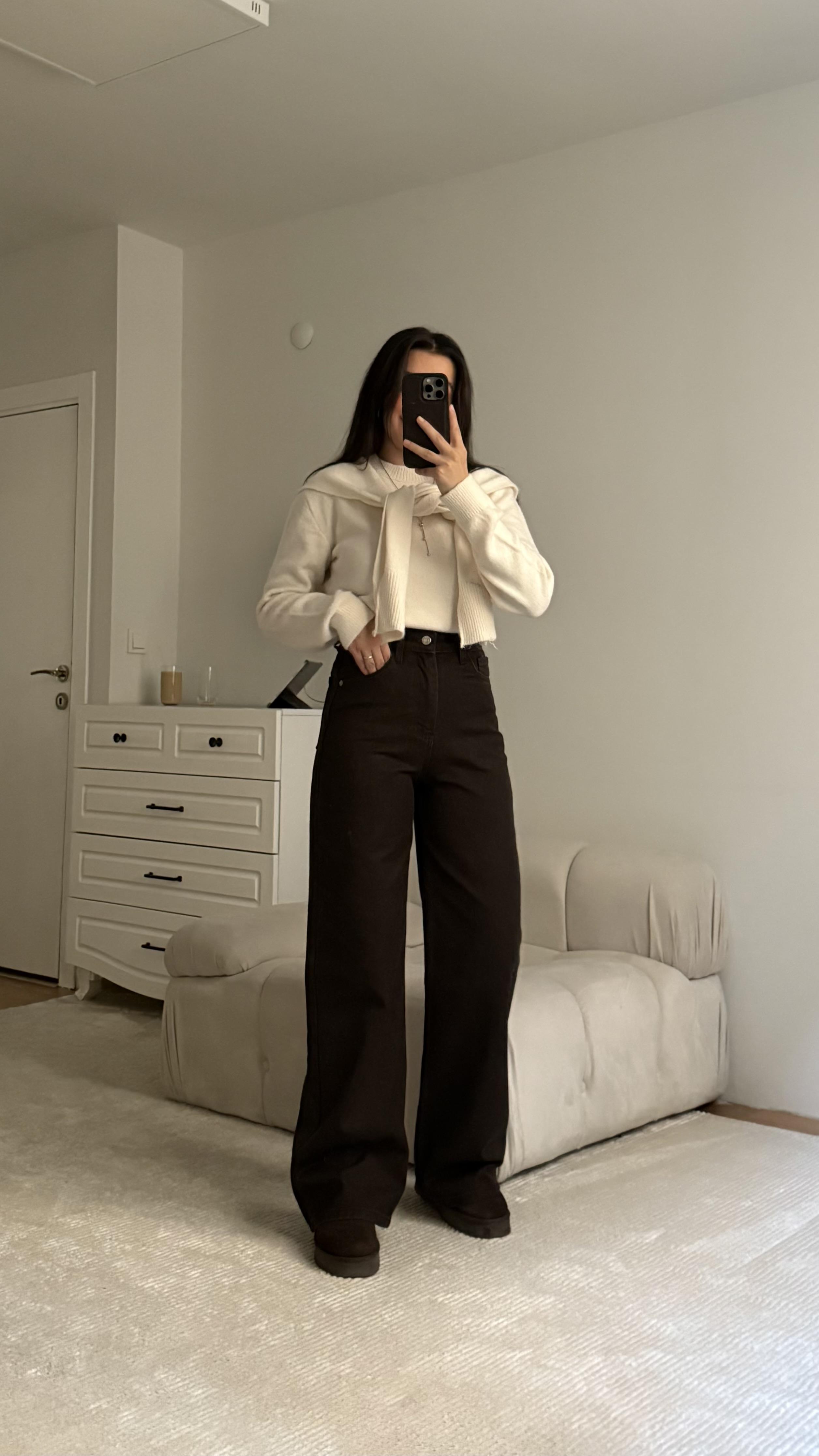 Marka Acı Kahve Yüksek Bel Baggy Jean