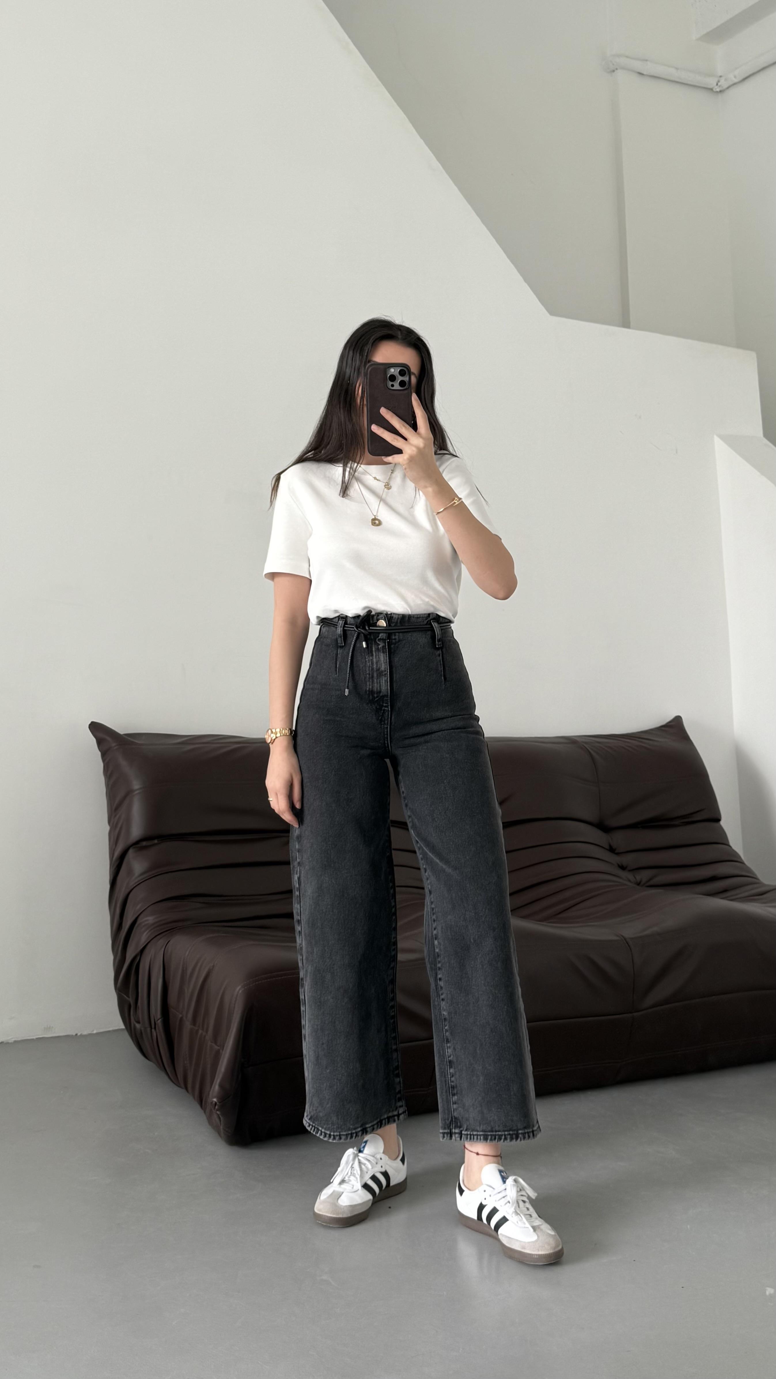 Marka Antrasit Crop Wide Leg Jean