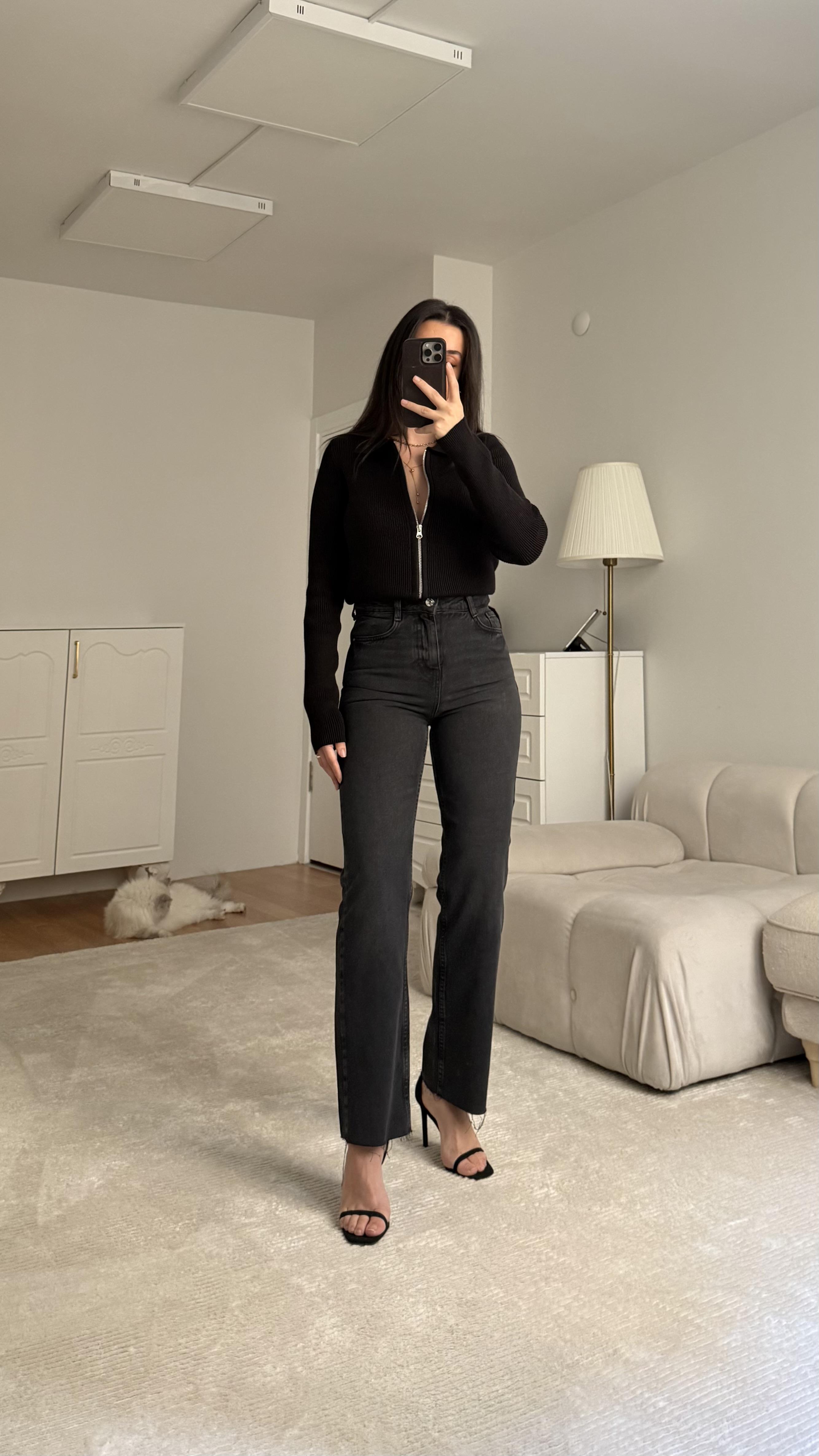 Marka Antrasit Straight Fit Jean 