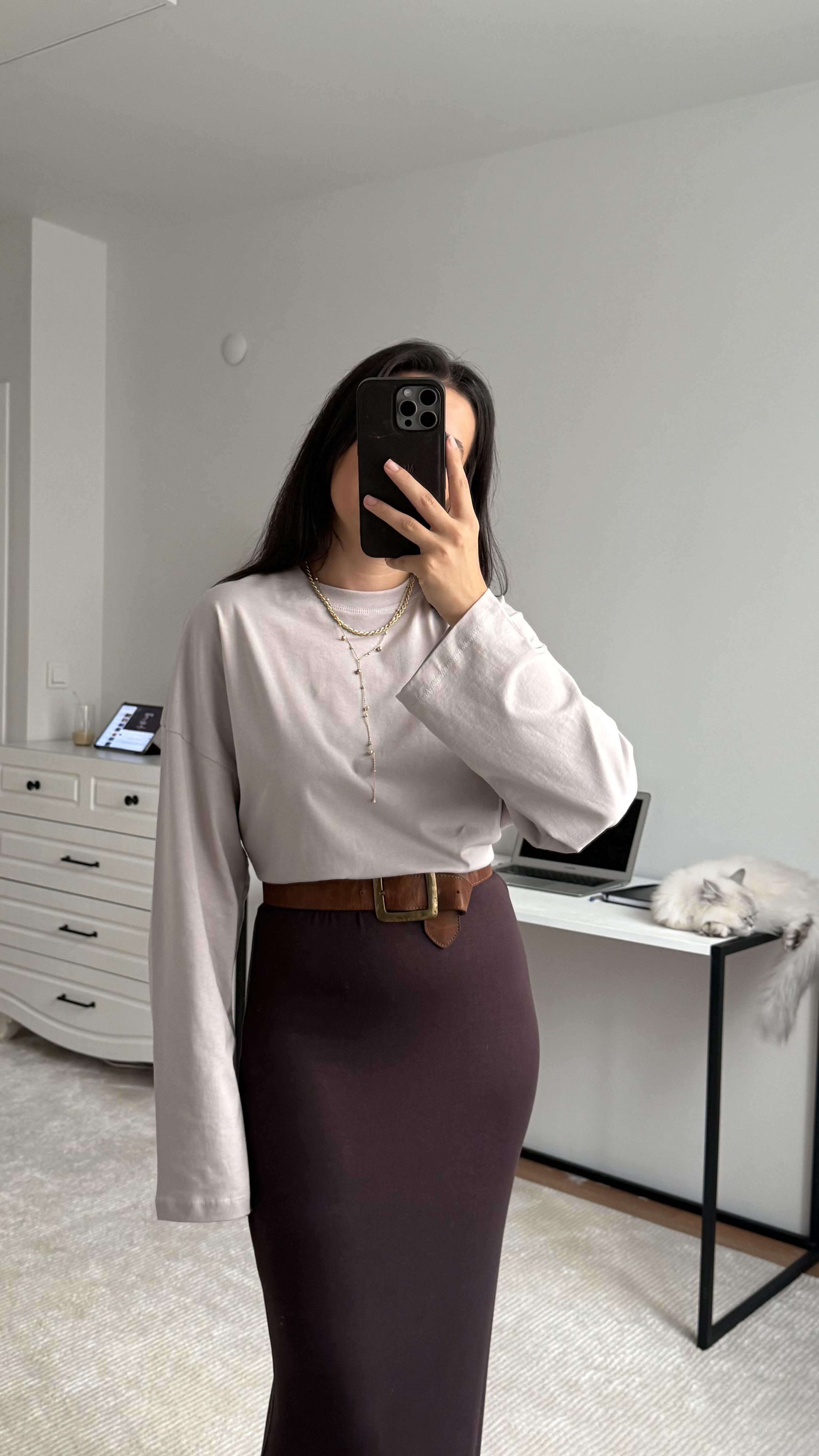 Marka Bej Basıc Sweatshirt