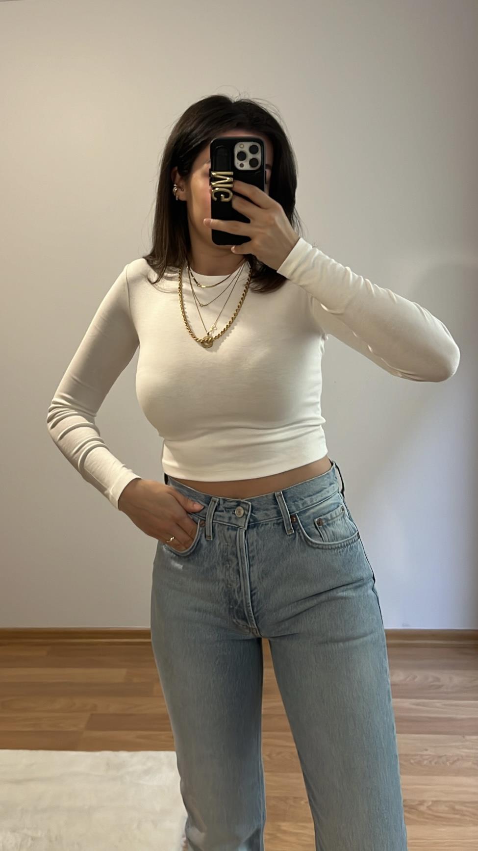 MARKA BEYAZ BASIC UZUK KOLLU BADİ