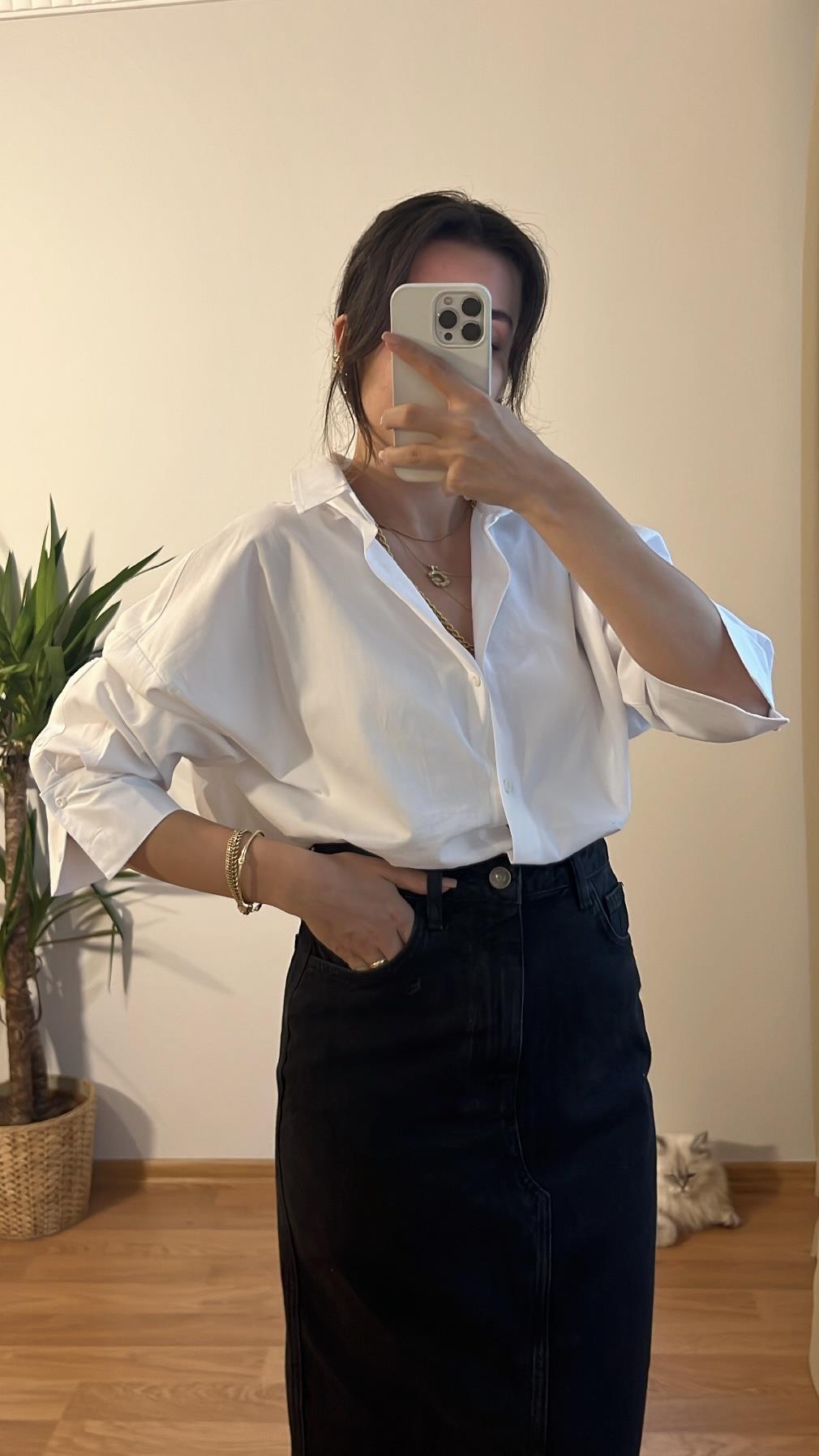 MARKA BEYAZ POPLIN GÖMLEK