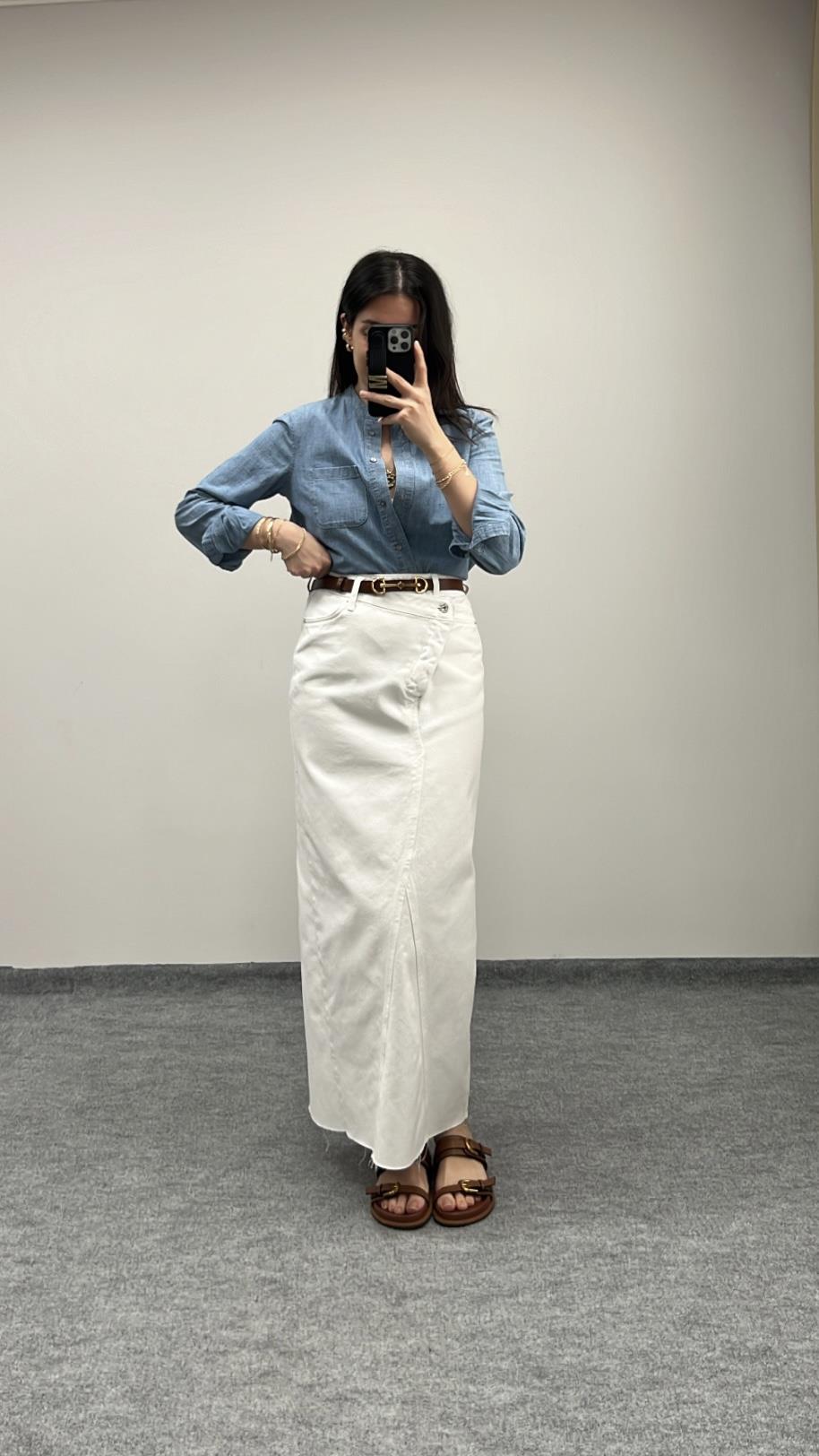 Marka Beyaz Sezon Denim Etek