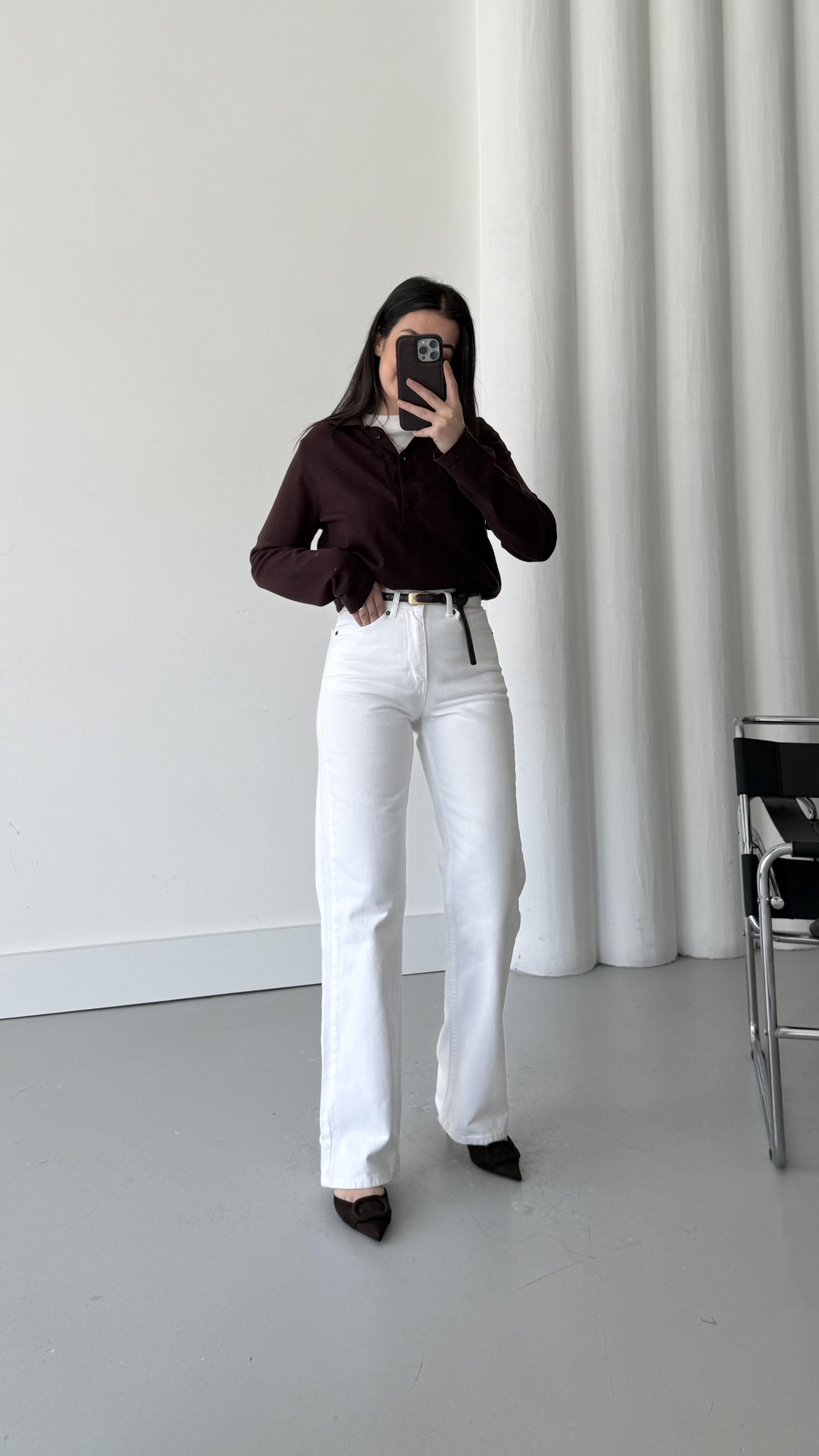 Marka Beyaz Straight Fıt Jean