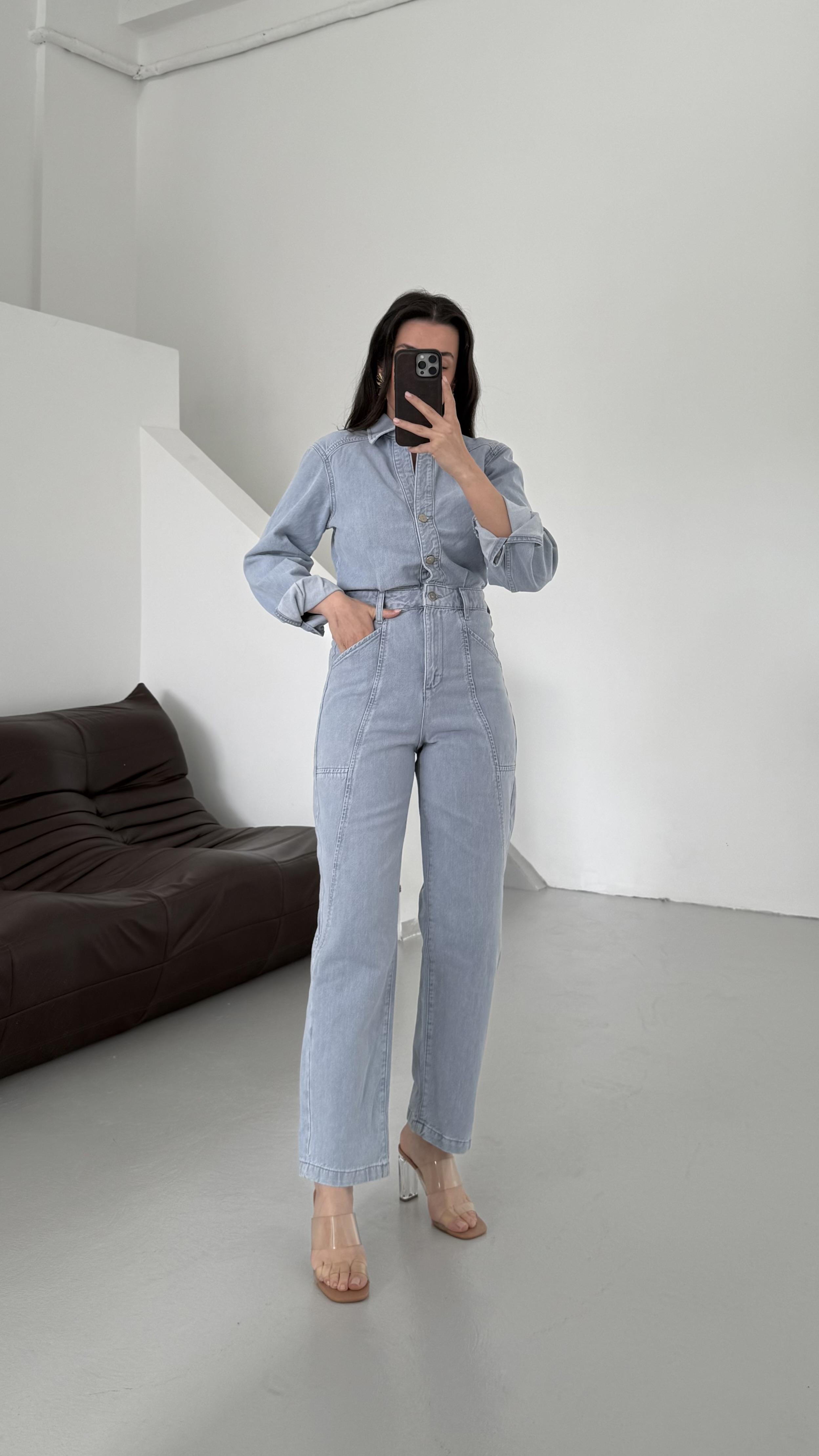 Marka Buz Mavi Denim Tulum