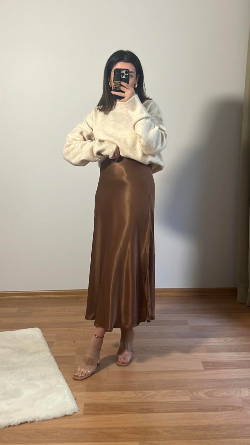 MARKA ÇİKOLATA  MİDİ SATEN ETEK