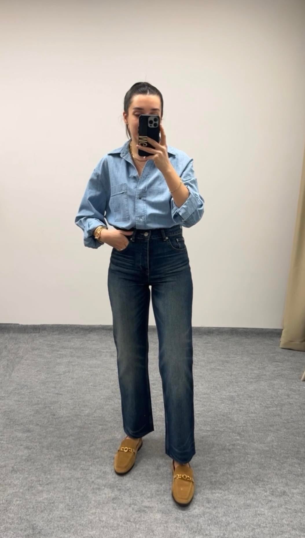 MARKA DONUK LACİ DÜĞME DETAY LAZER KESİM STRAIGHT JEAN