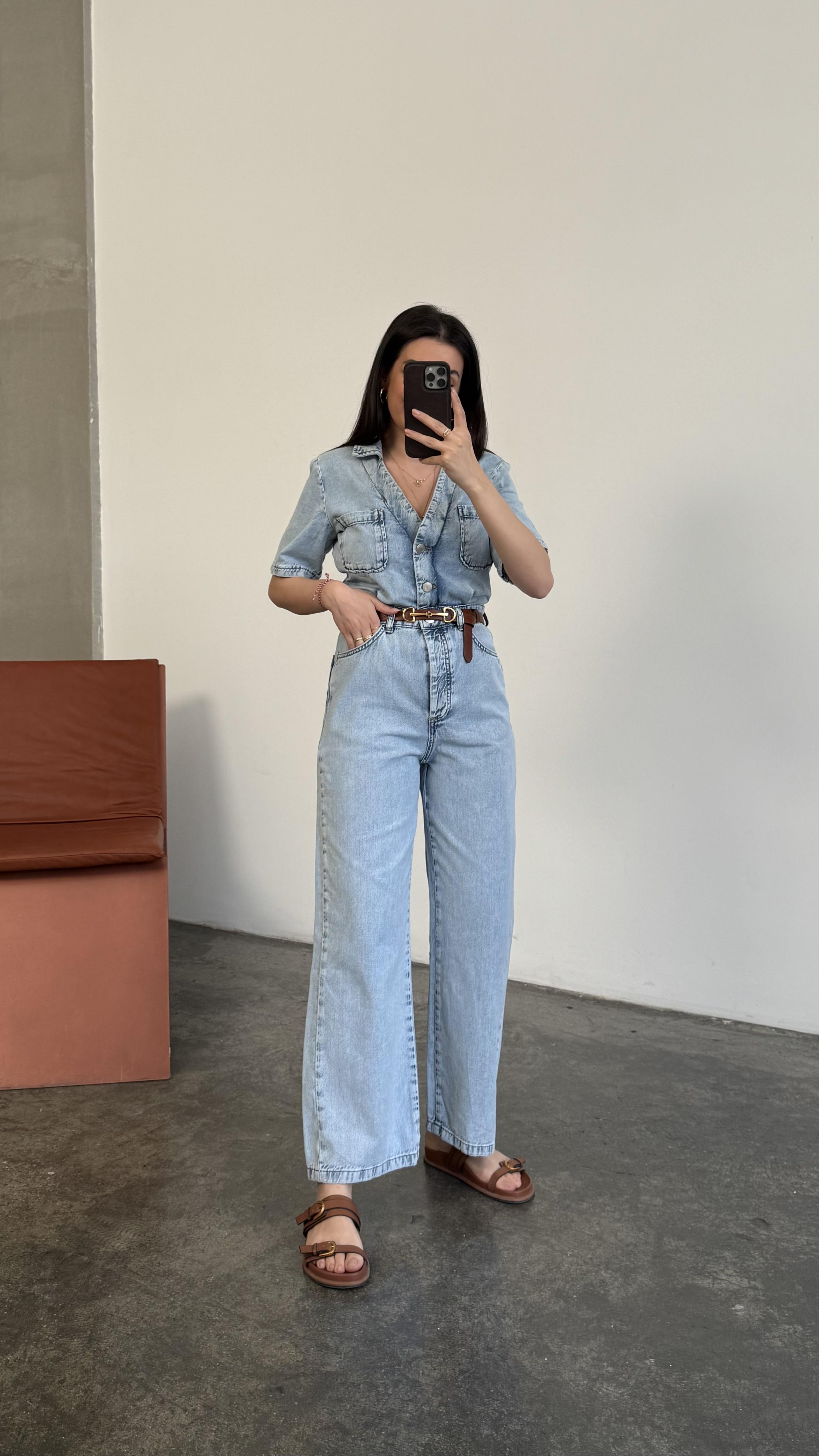 Marka Donuk Mavi Denim Tulum