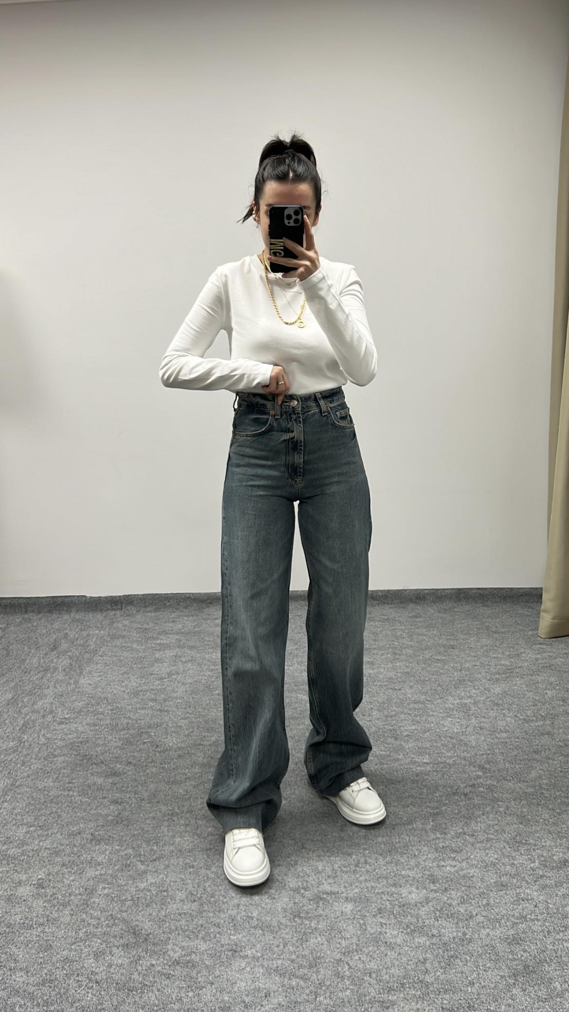 MARKA DONUK MAVİ  WİDE LEG