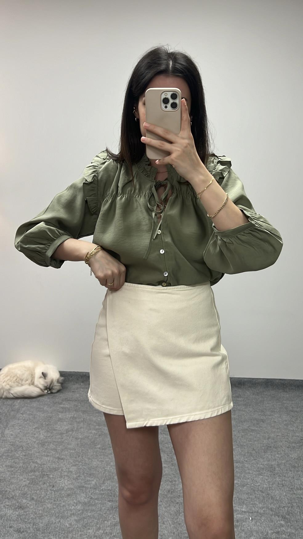 MARKA EKRU DENİM ŞORT ETEK