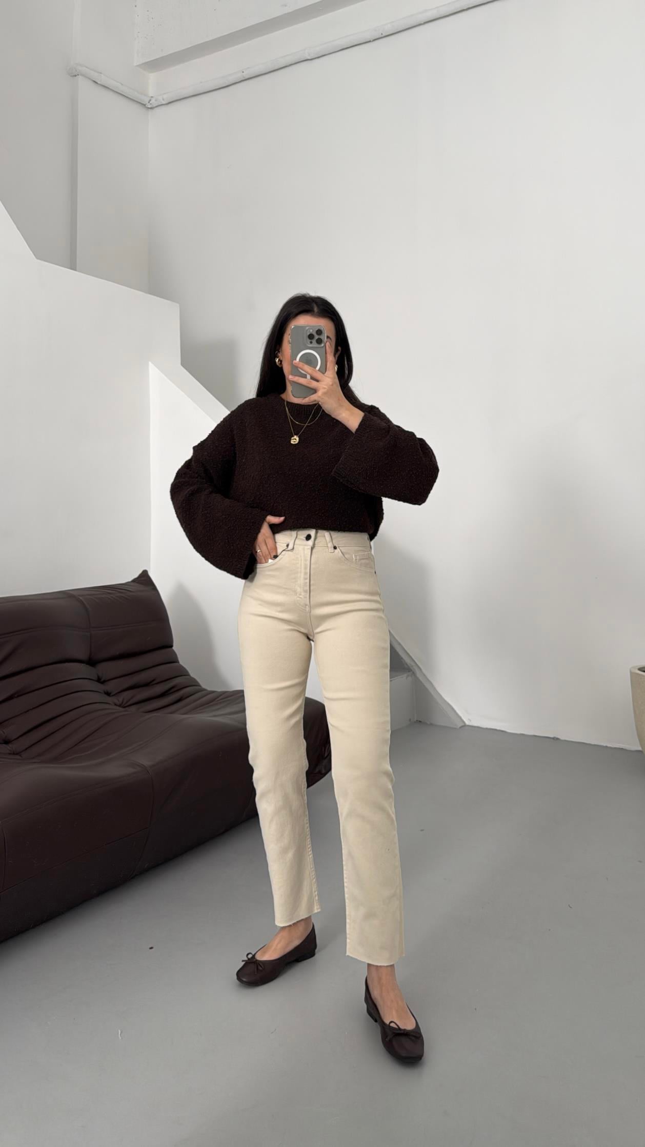 Marka Ekru Straight Fit Jean