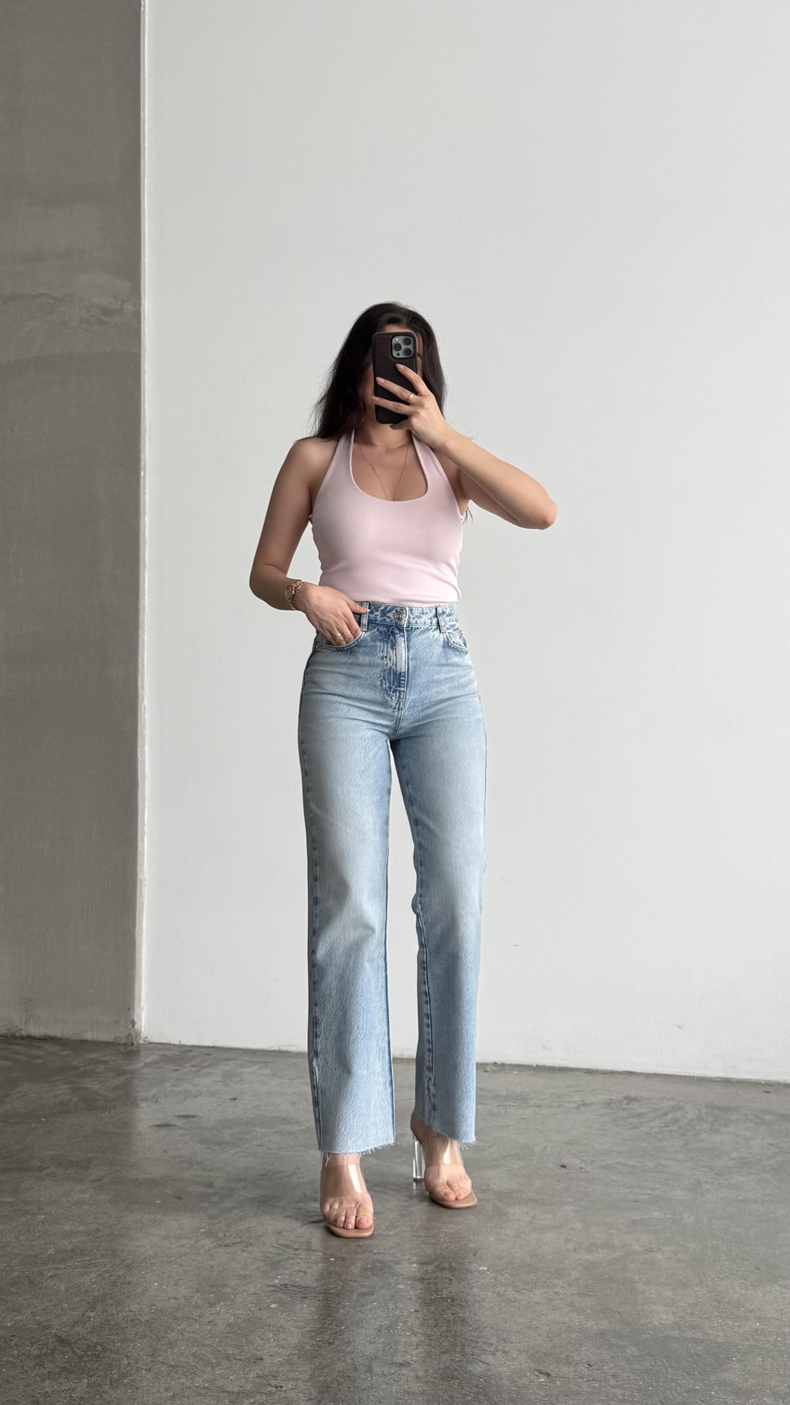Marka F Lazer Kesim Straıght Fıt Jean