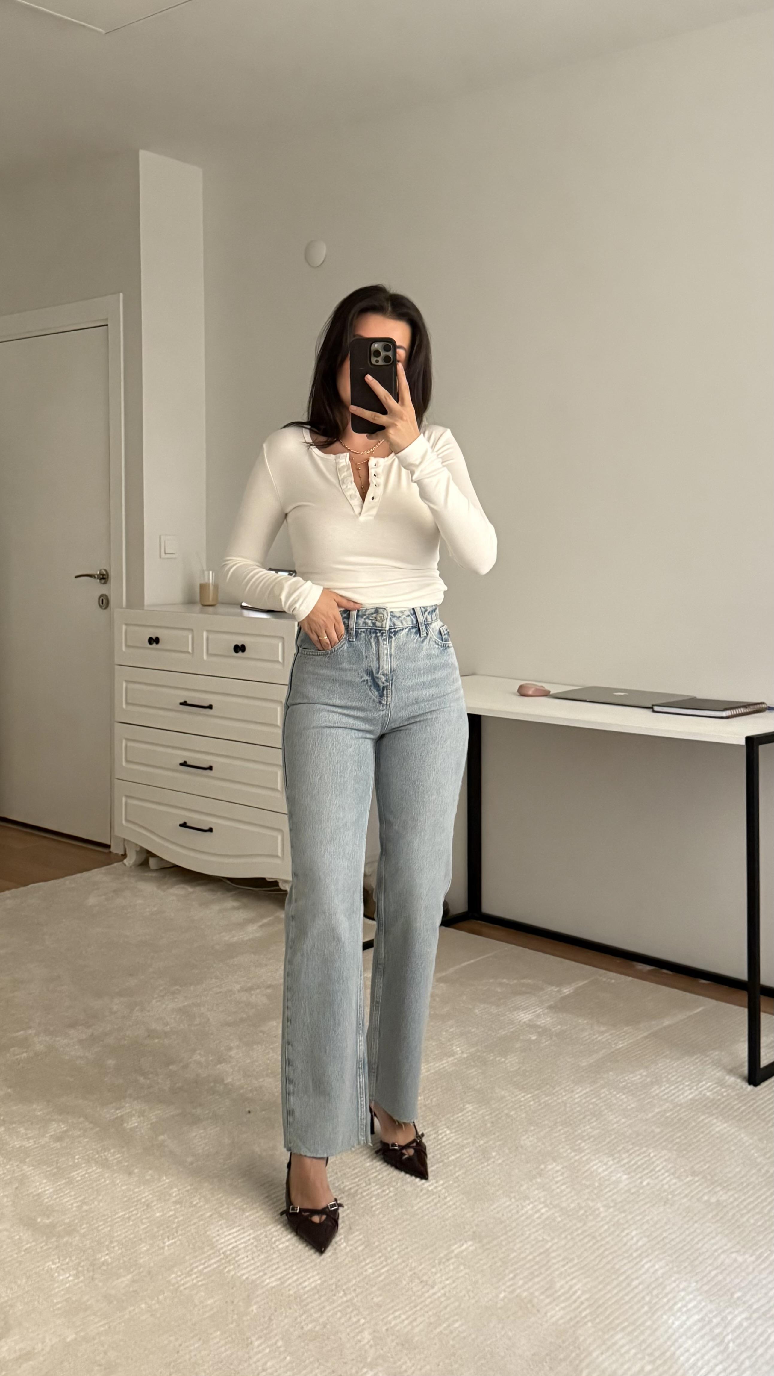 Marka İndigo Yüksek Bel Straight Jean