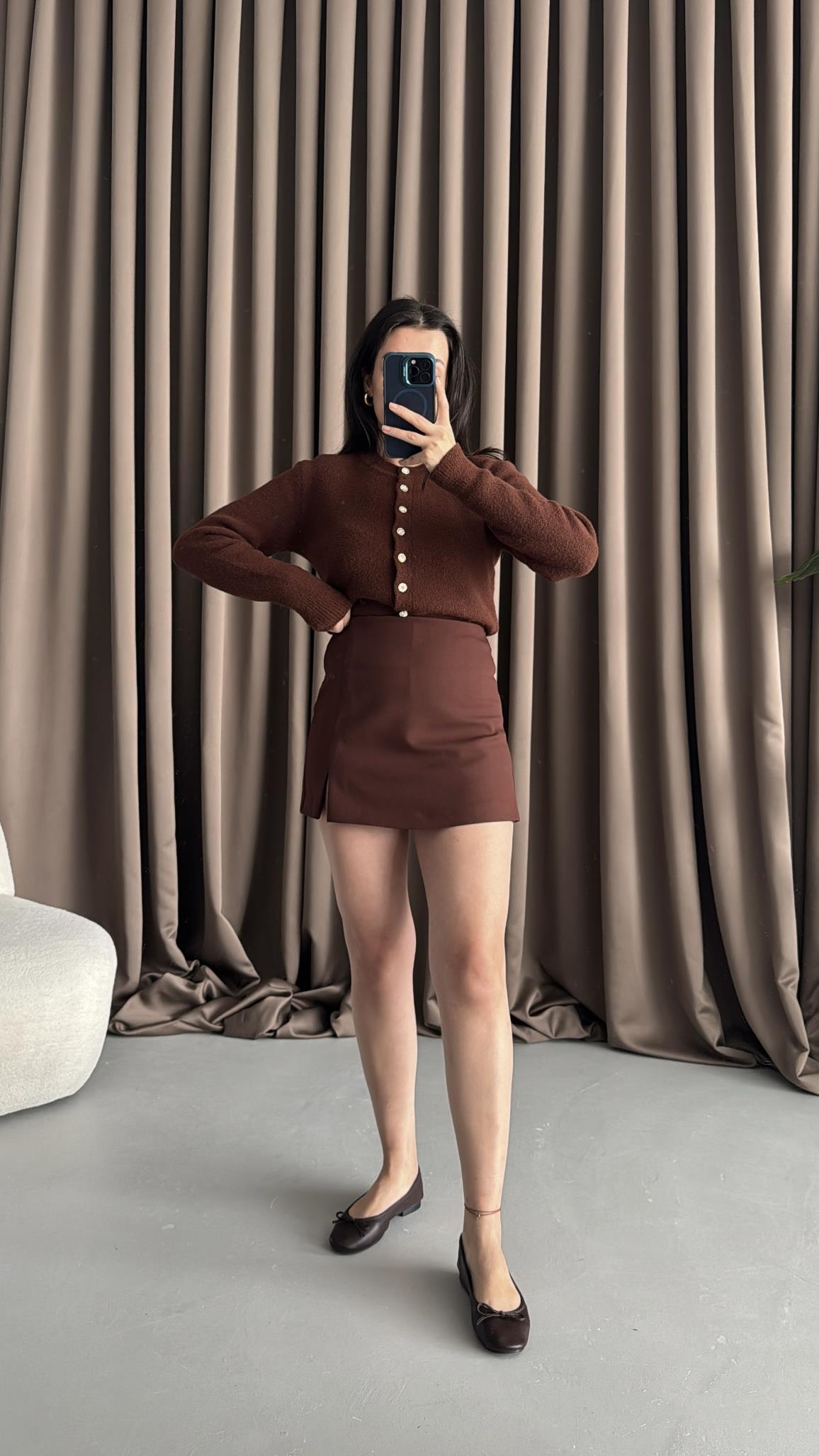 Marka Kahve Şort Etek