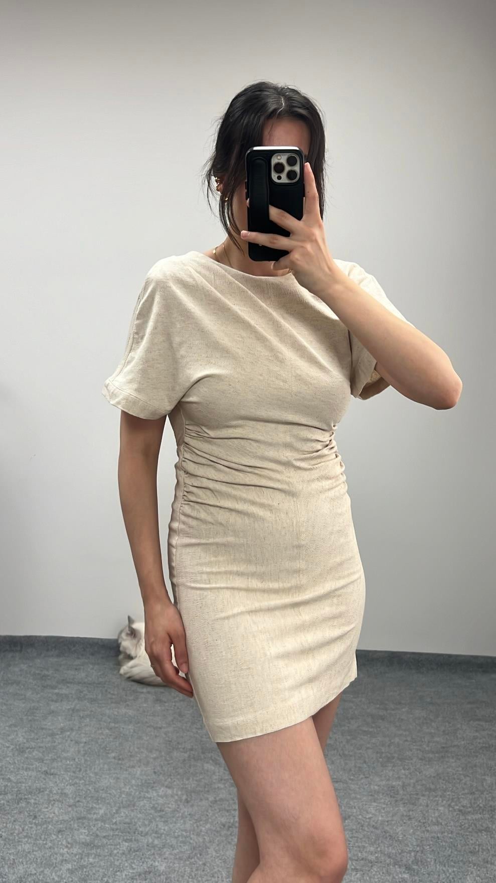 Marka Keten Sırt Dekolte Detay Elbise