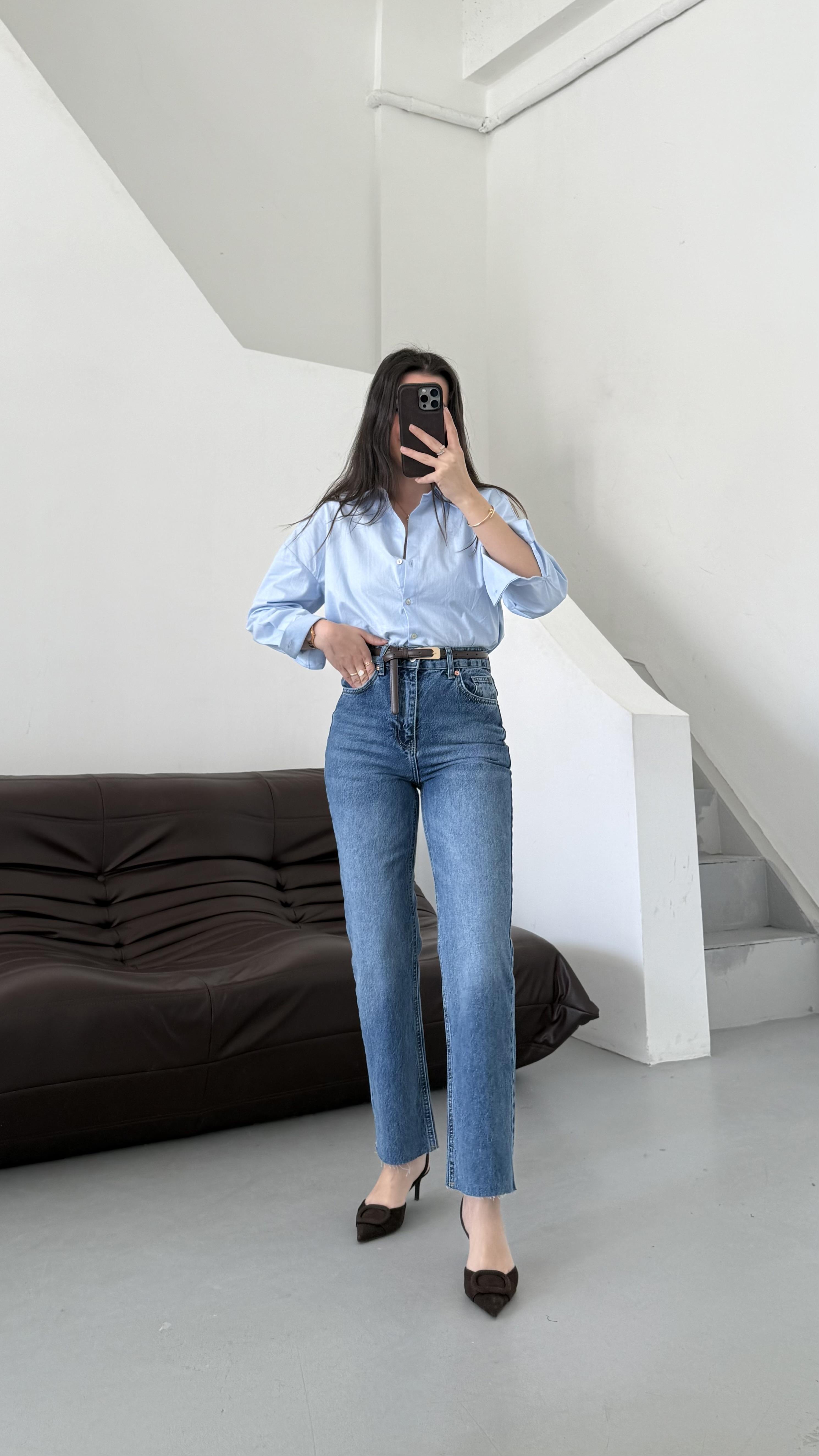 Marka Koyu İndigo Straight Fıt Jean