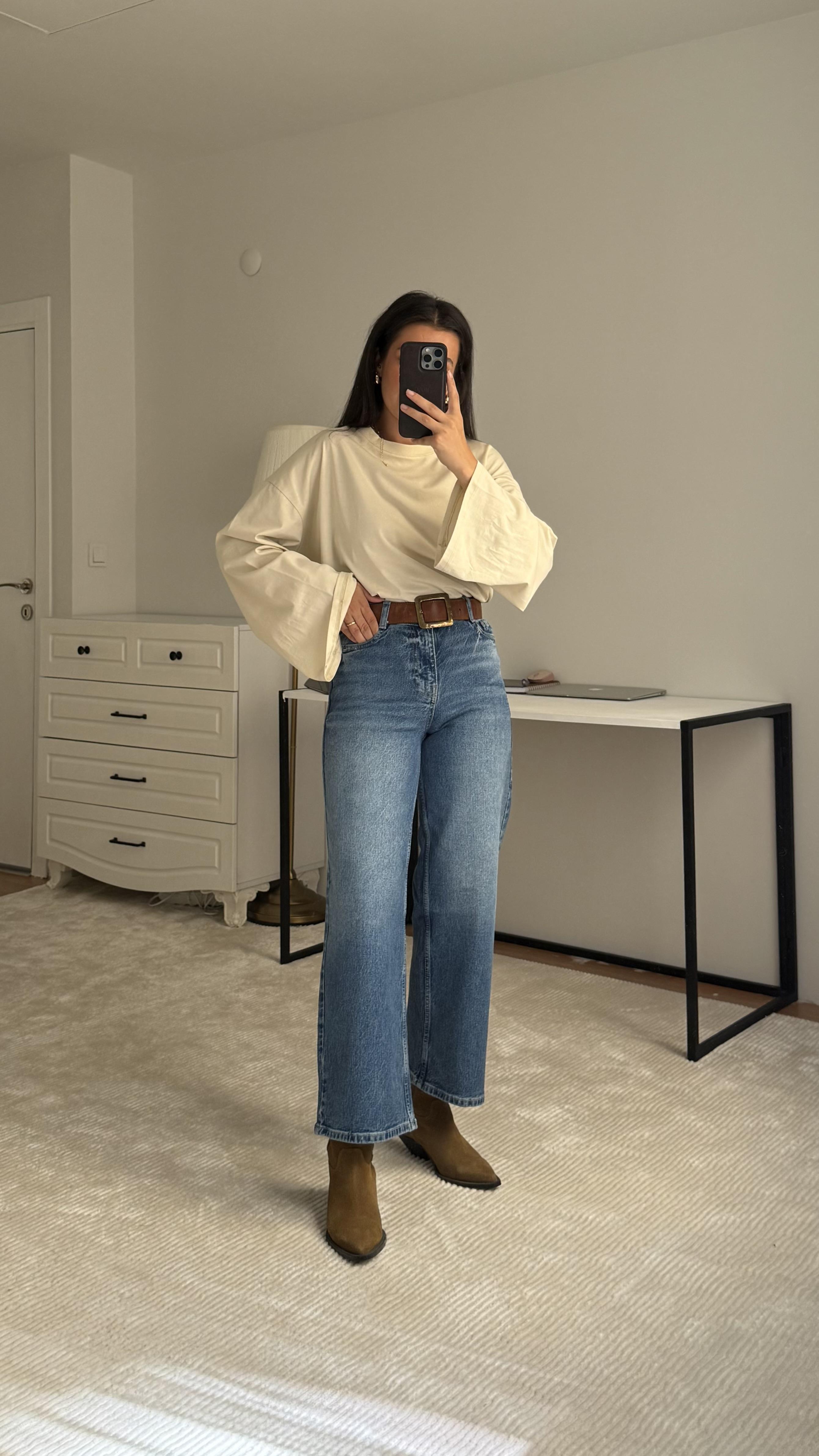 Marka Koyu Mavi Culotte Staright jean