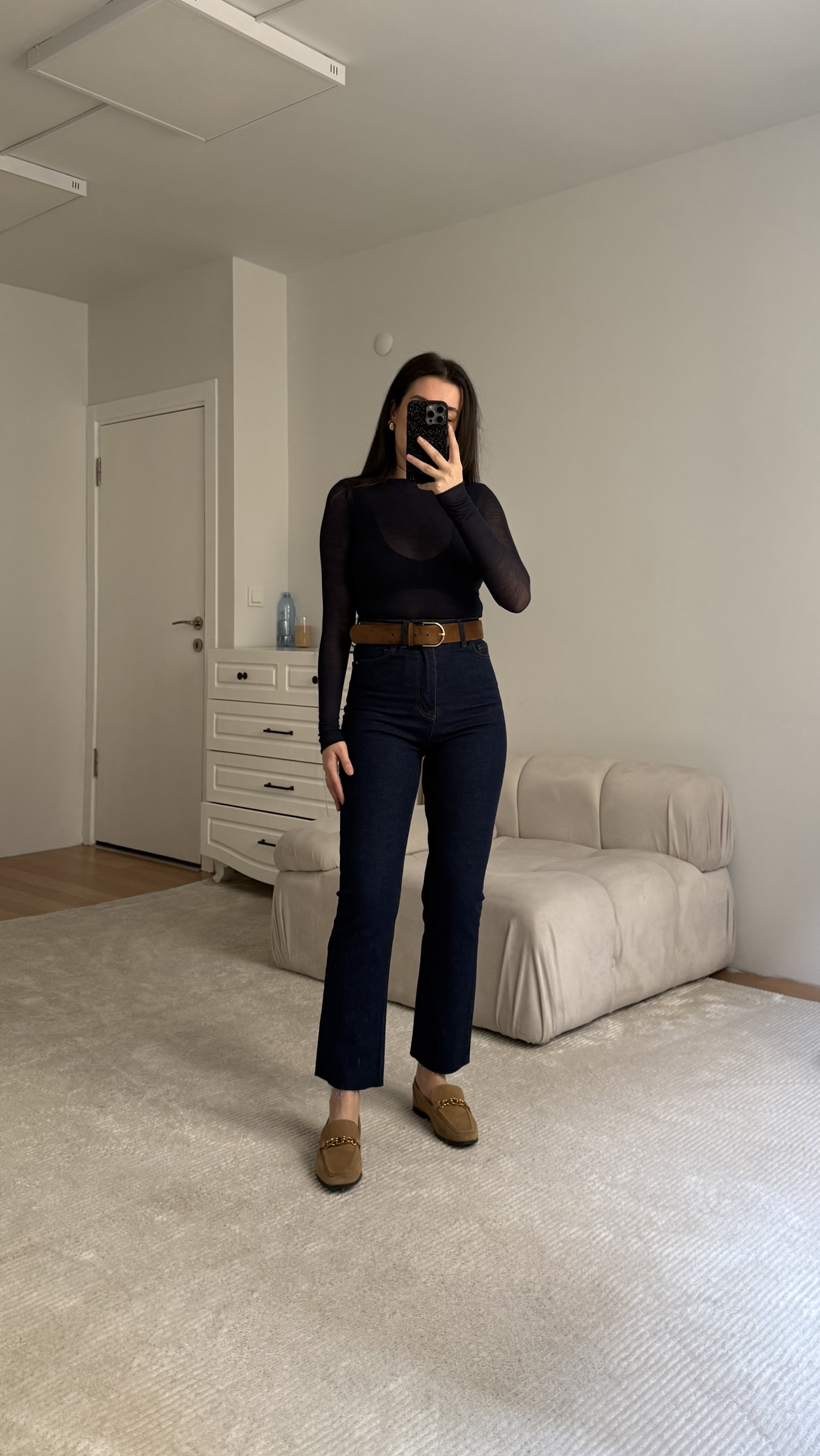 Marka Laci Ultra Yüksek Bel Straight Fıt Jean